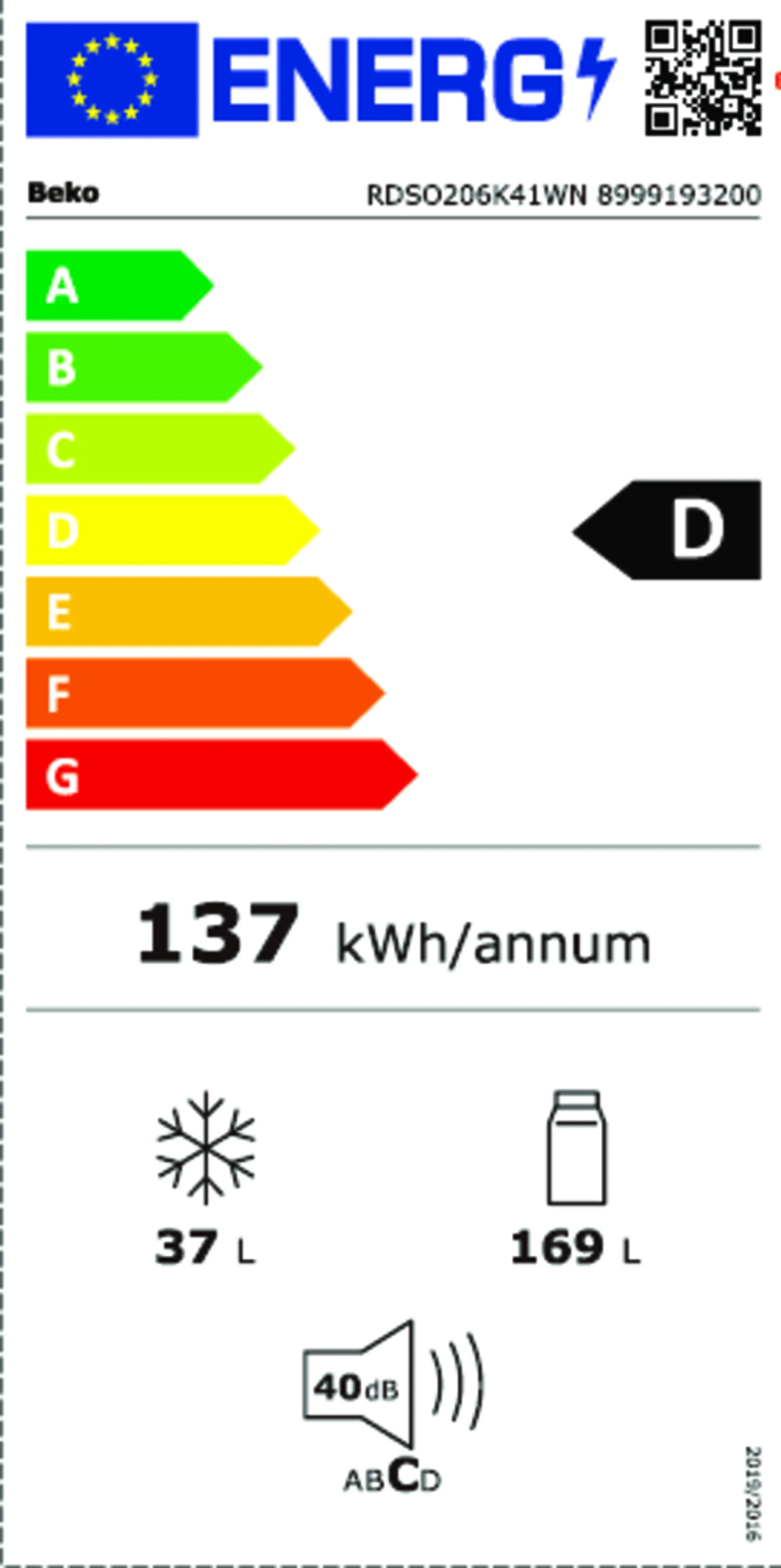 Combi frigo congélateur RDSO206K41WN