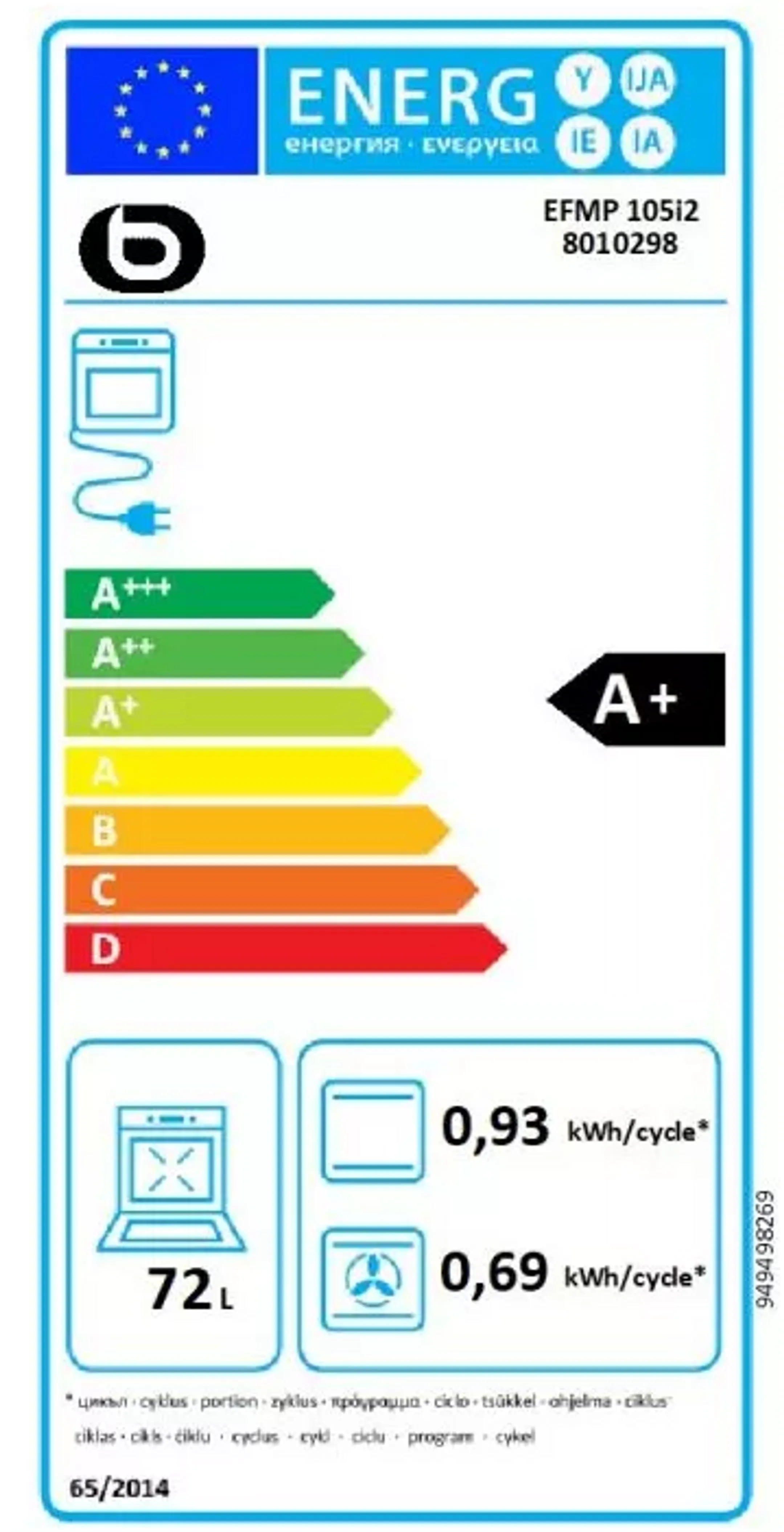 ESSENTIEL-B Four encastrable EFMP 105i2 image