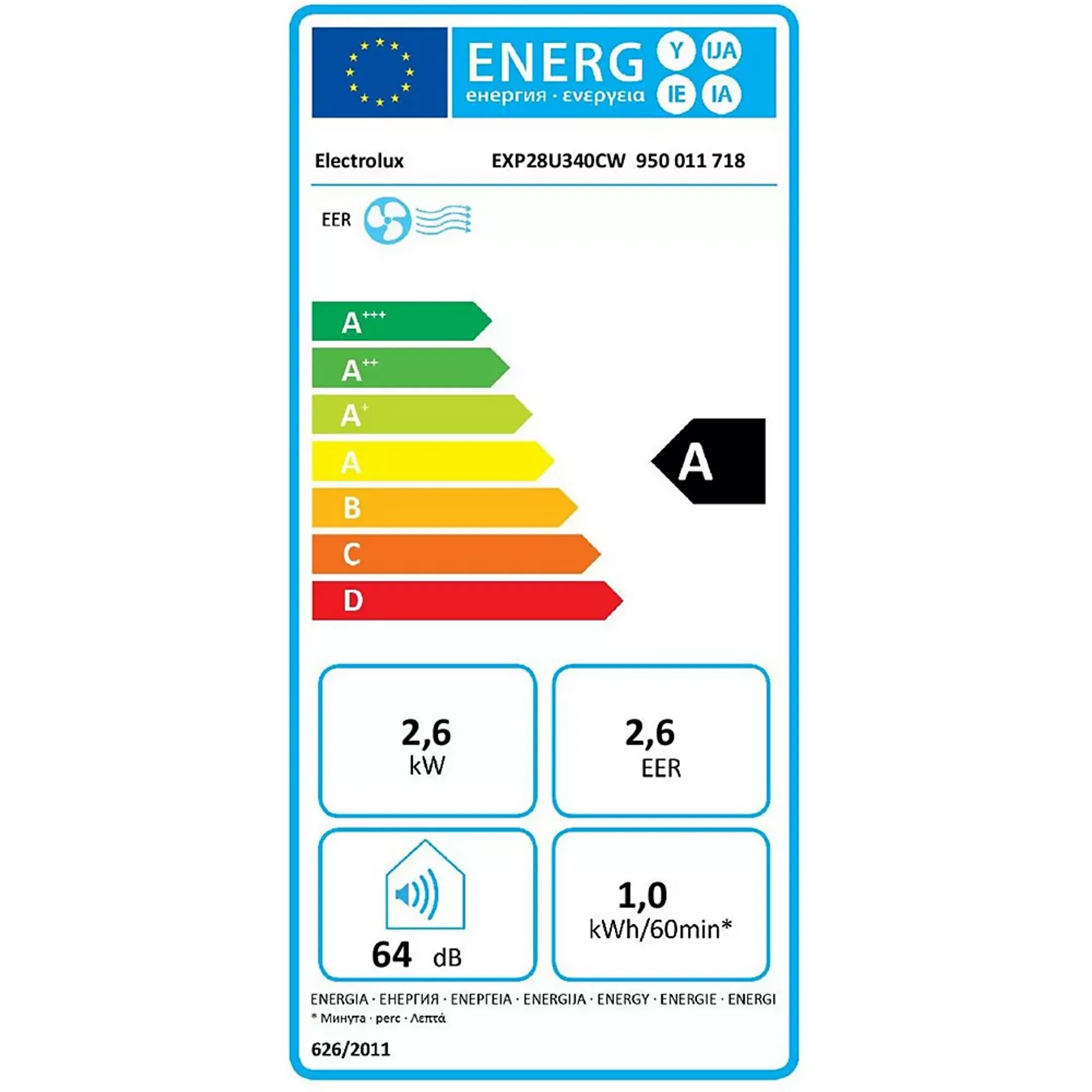 Electrolux Mobile air conditioner Comfort 600 EXP28U340CW image