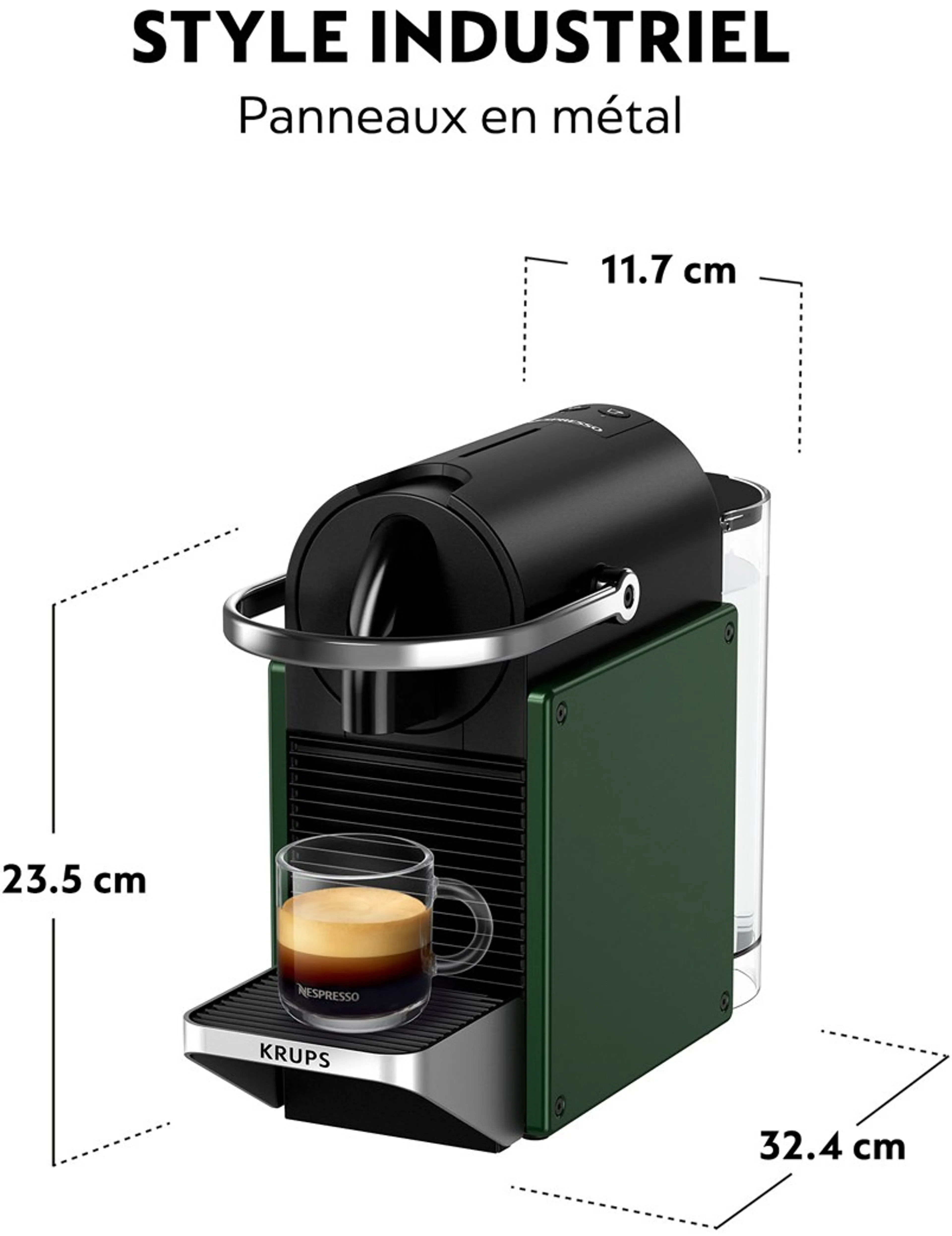 Krups Machine à café Nespresso Pixie Redesign - Dark Green image