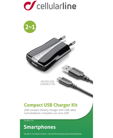 Cellular Line Chargeur secteur MicroUSB - Noir