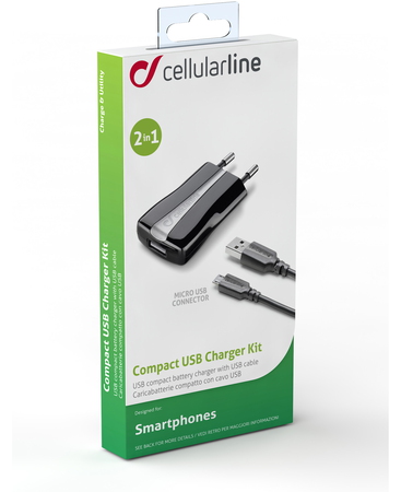 Cellular Line Chargeur secteur MicroUSB - Noir