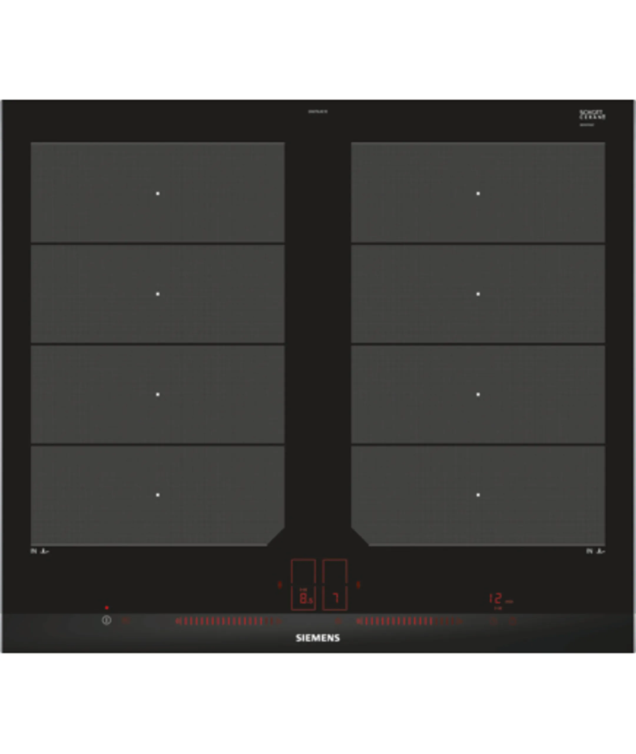 Siemens EX675LXC1E Built-in Zone induction hob Black, Stainless steel hob