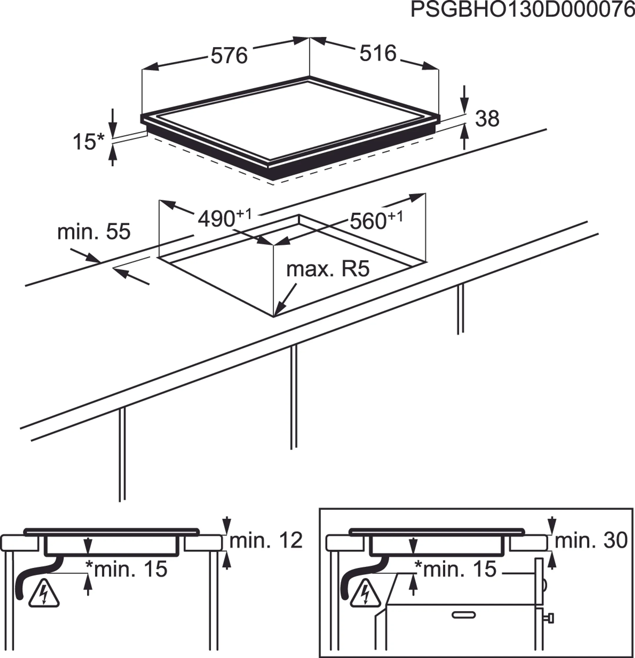 AEG Taque vitrocéramique HK654850XB Hob2Hood image