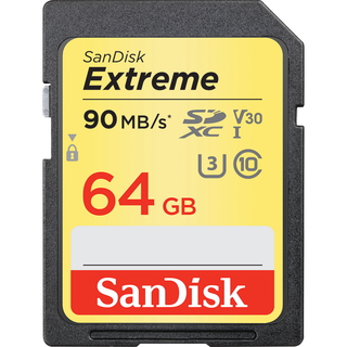 Sandisk Sandisk Extreme, SD, 64GB 64Go SDXC UHS-I Classe 10 mémoire flash