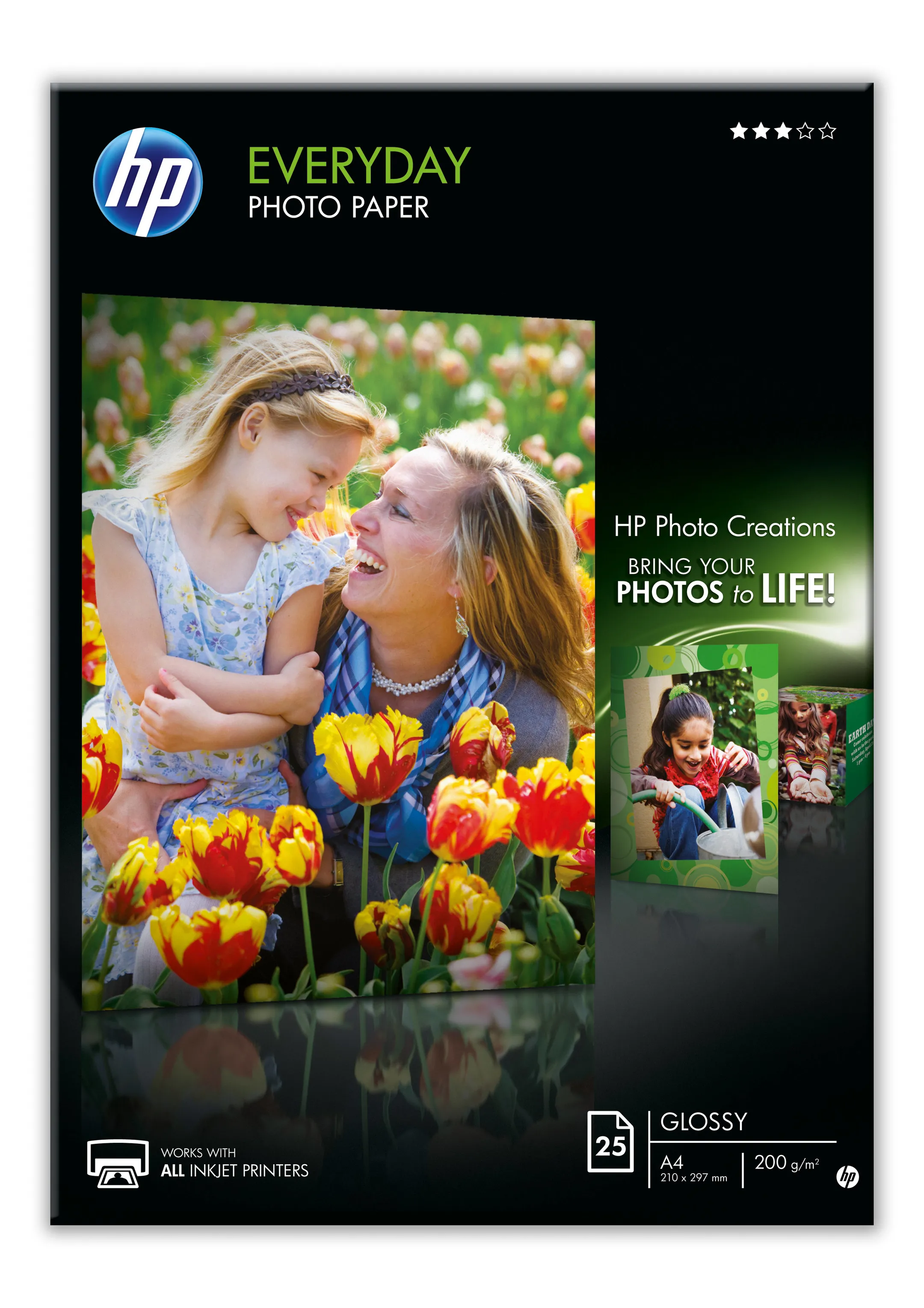 Bundle product HP Papier photo brillant Everyday - 25 feuilles/A4/210 x 297 mm