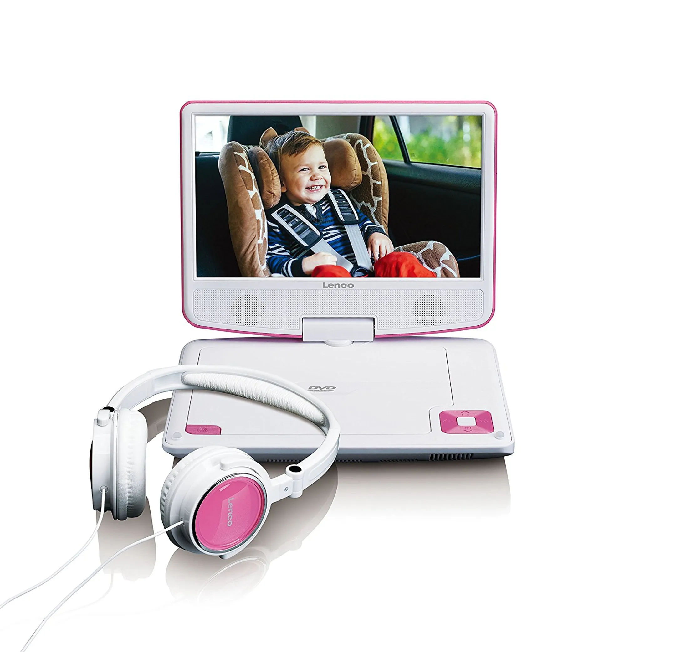 Lenco Lecteur DVD portable DVP-910 - 9 pouces - Rose image