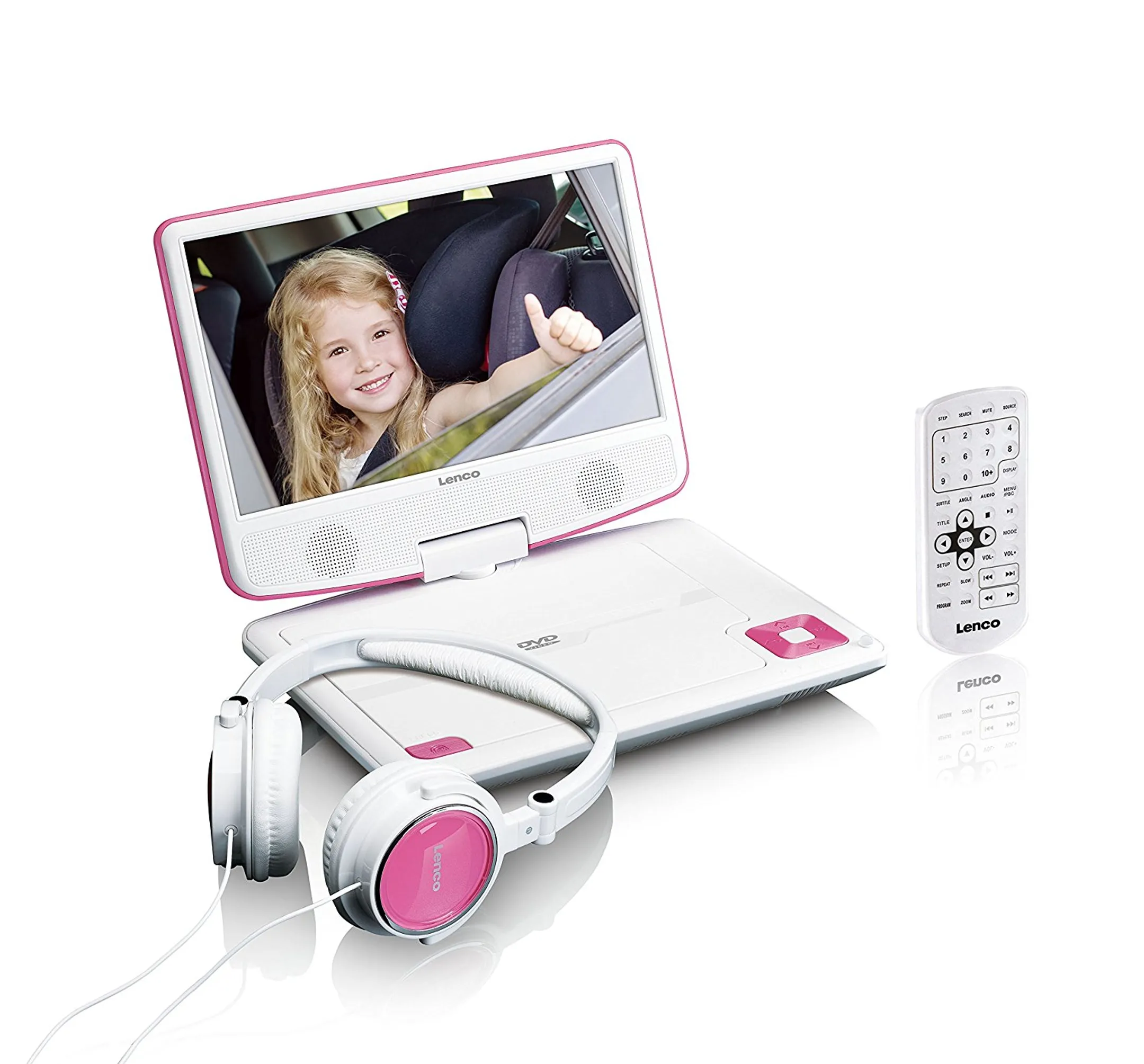 Lecteur DVD portable DVP-910 - 9 pouces - Rose