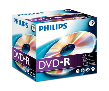 Philips DVD-R - 4,7 Go - 120 min. - 10 pièces
