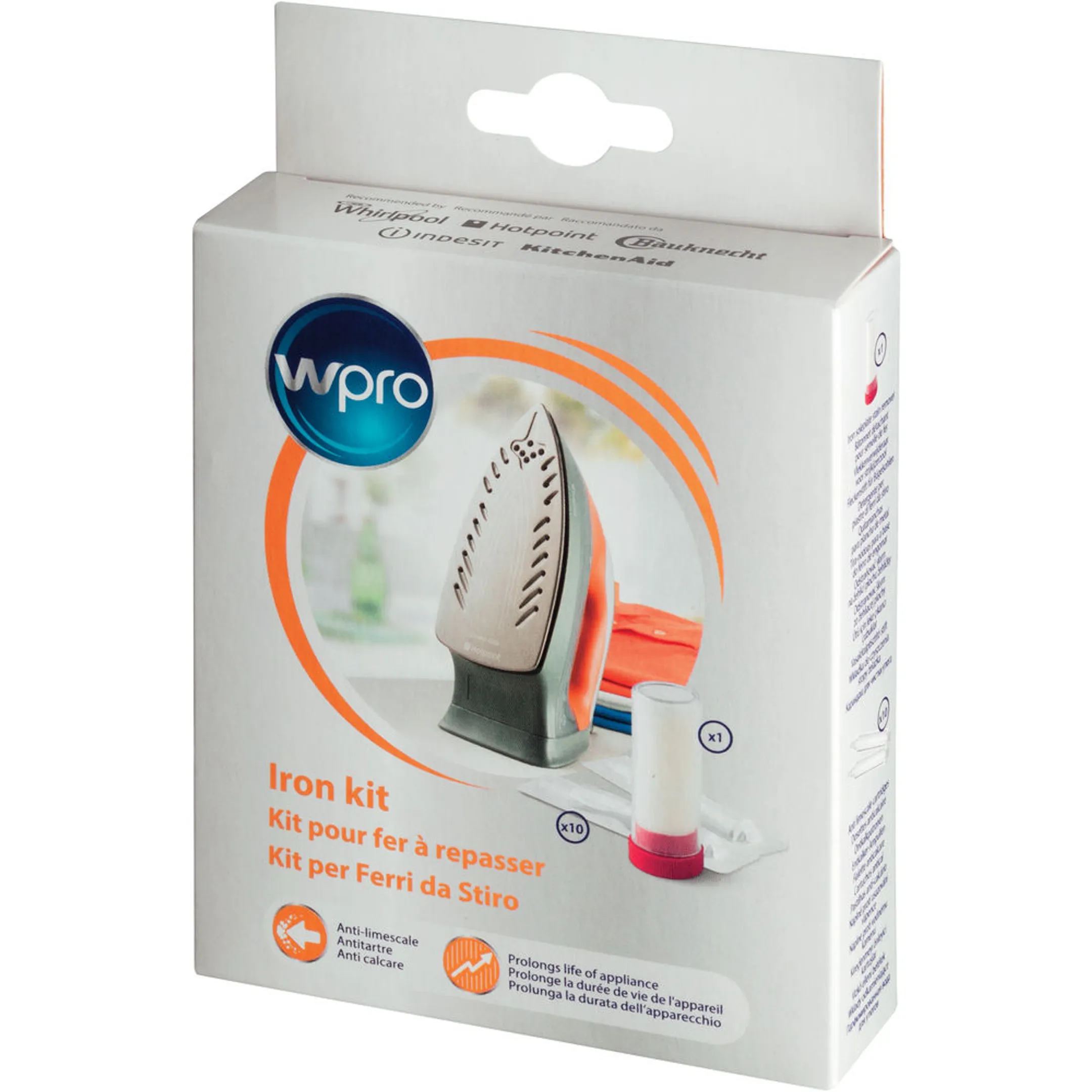Wpro KVT001 - Kit Pulizia Vetroceramica: Detergente 250ml + Raschietto Metallico + 10 Lame Per Piani A Induzione E Vetro