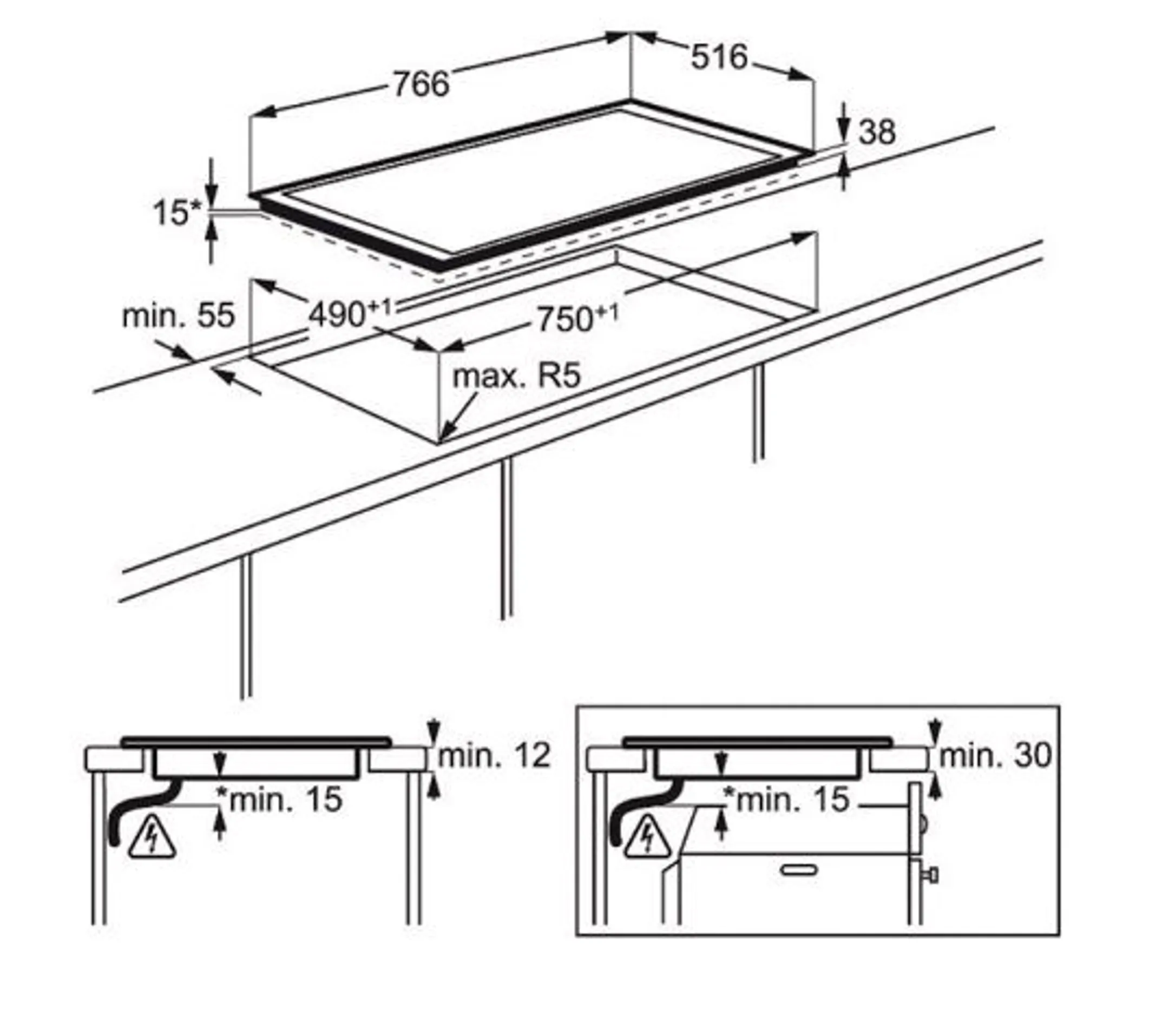 AEG Taque vitrocéramique HK854870XB Hob2Hood image