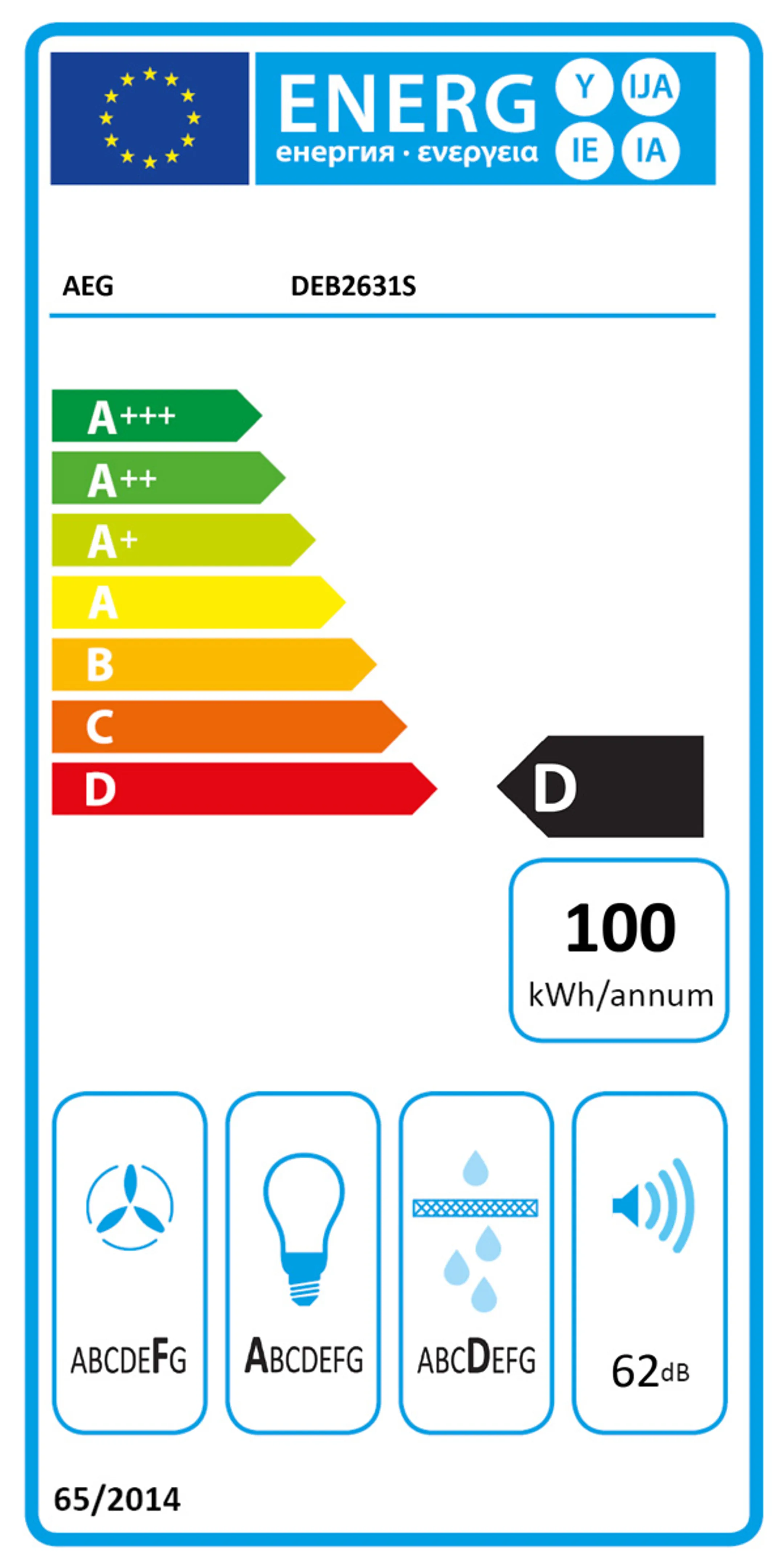 AEG Hotte intégrable DEB2631S image