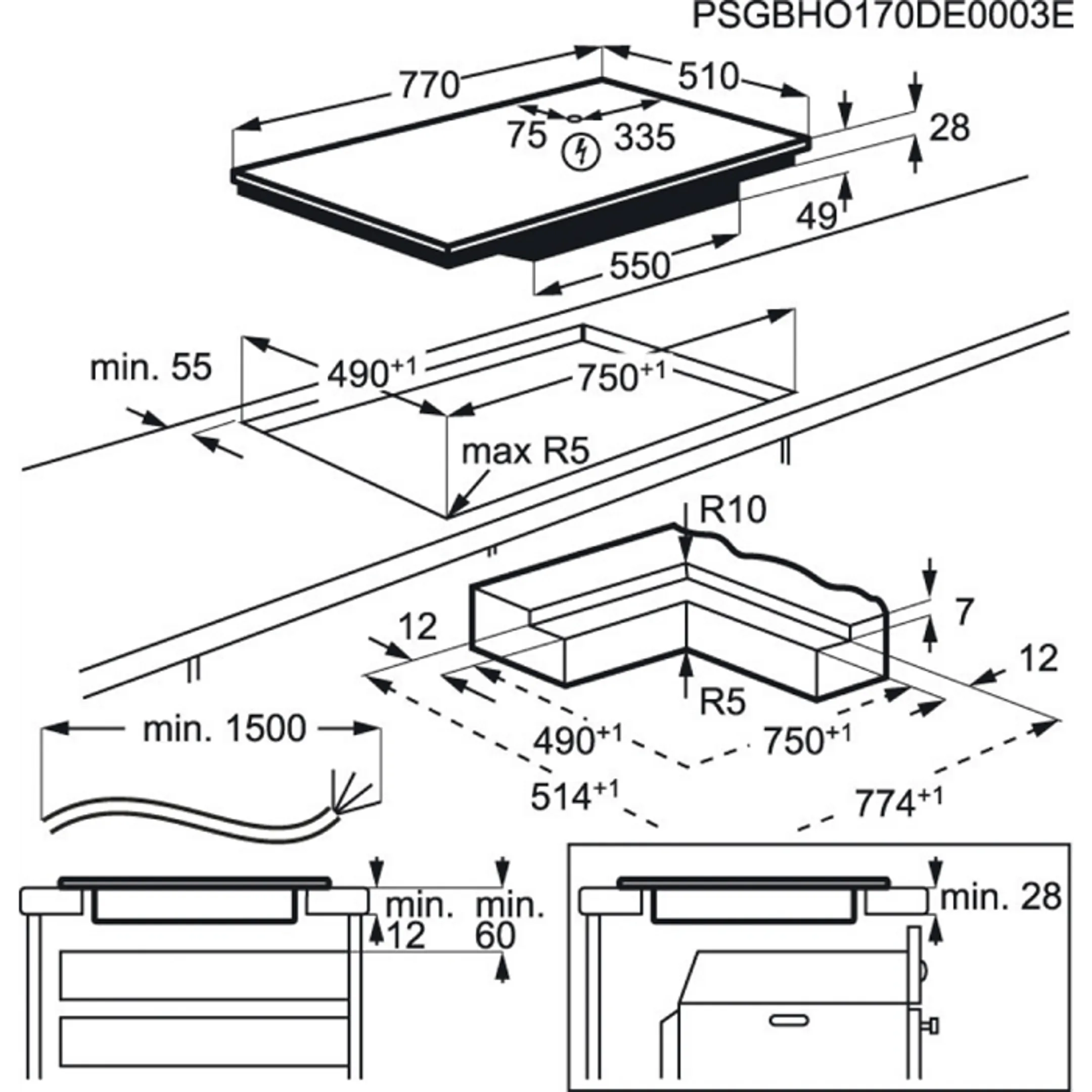 AEG Table de cuisson à induction IKE84445IB Hob2Hood image
