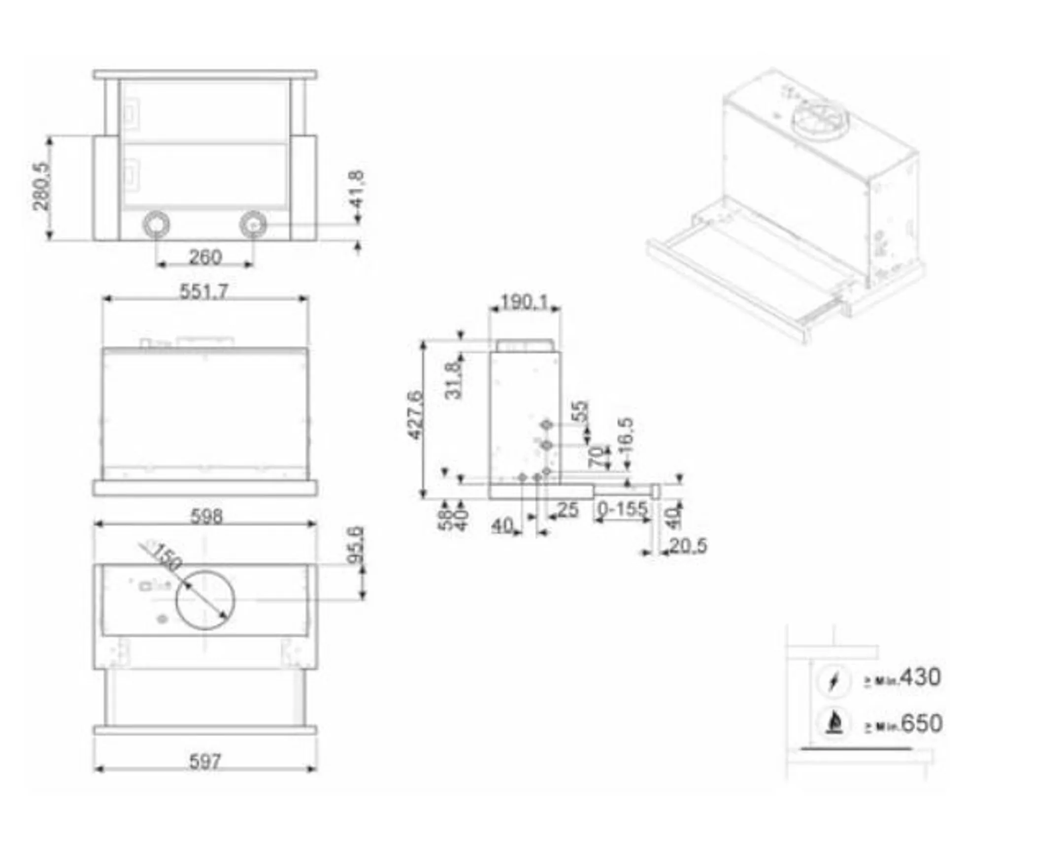 Smeg Telescopic hood KSET666XE - Grey image