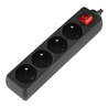 Logon Boîtier multiprise - 1,5m - 4 prises - Noir