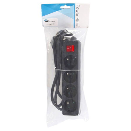 Logon Boîtier multiprise - 1,5m - 4 prises - Noir