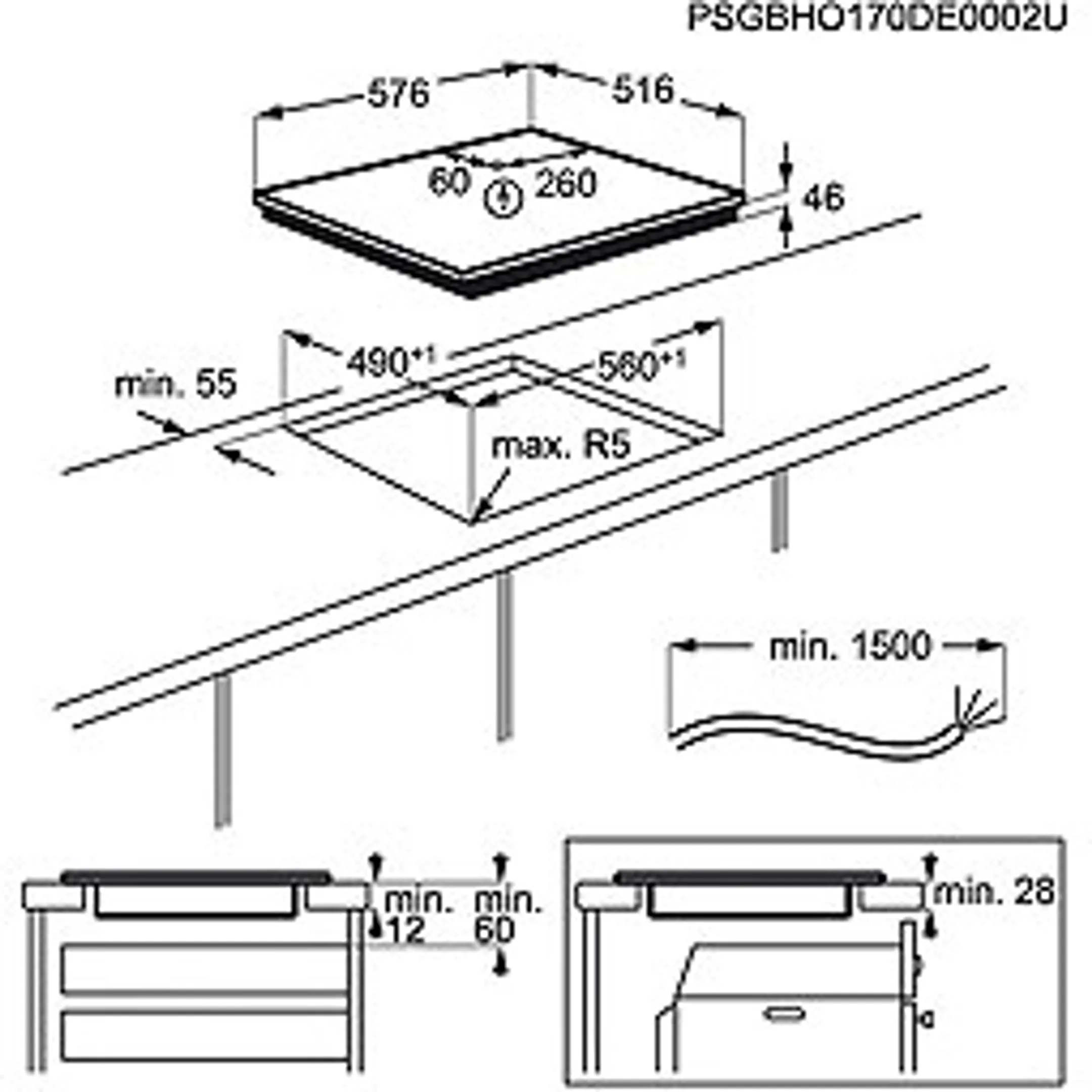 AEG Taque induction IKB64401XB Hob2Hood image
