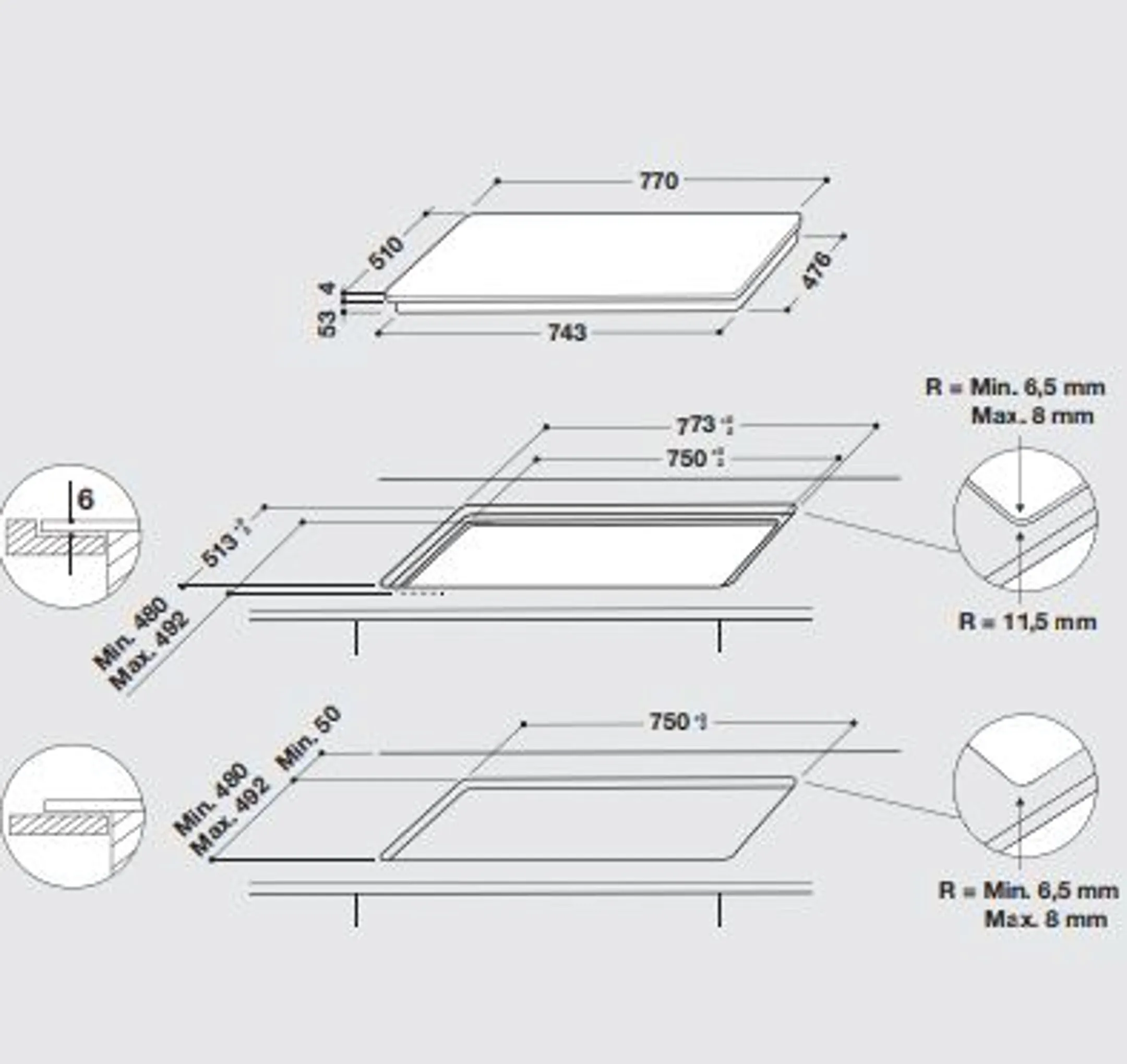 Whirlpool Whirlpool SMP 778 C/NE/IXL Built-in Zone induction hob Black hob image