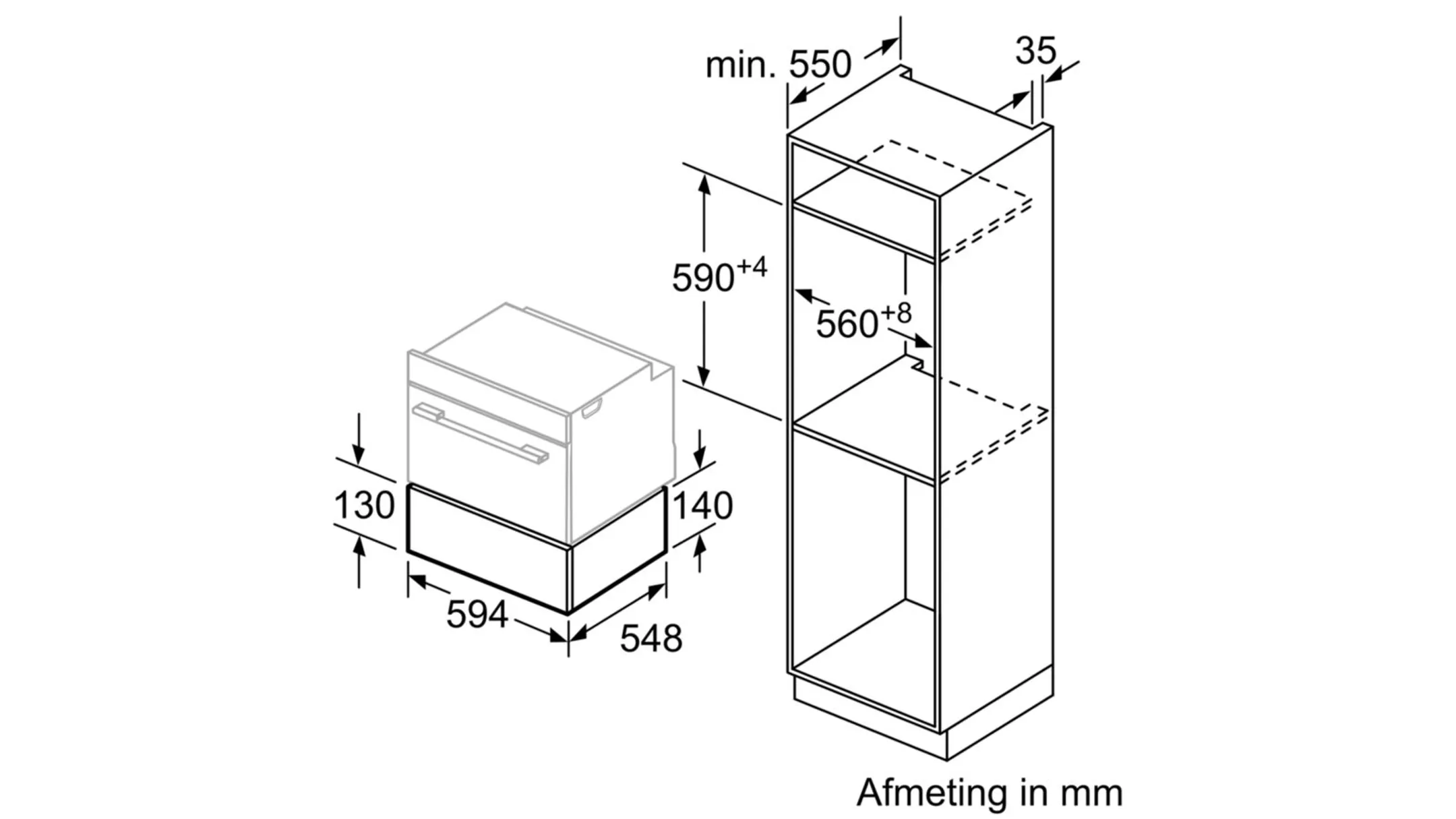 Bosch Bosch BIC630NS1 20L 810W Black,Stainless steel warming drawer image