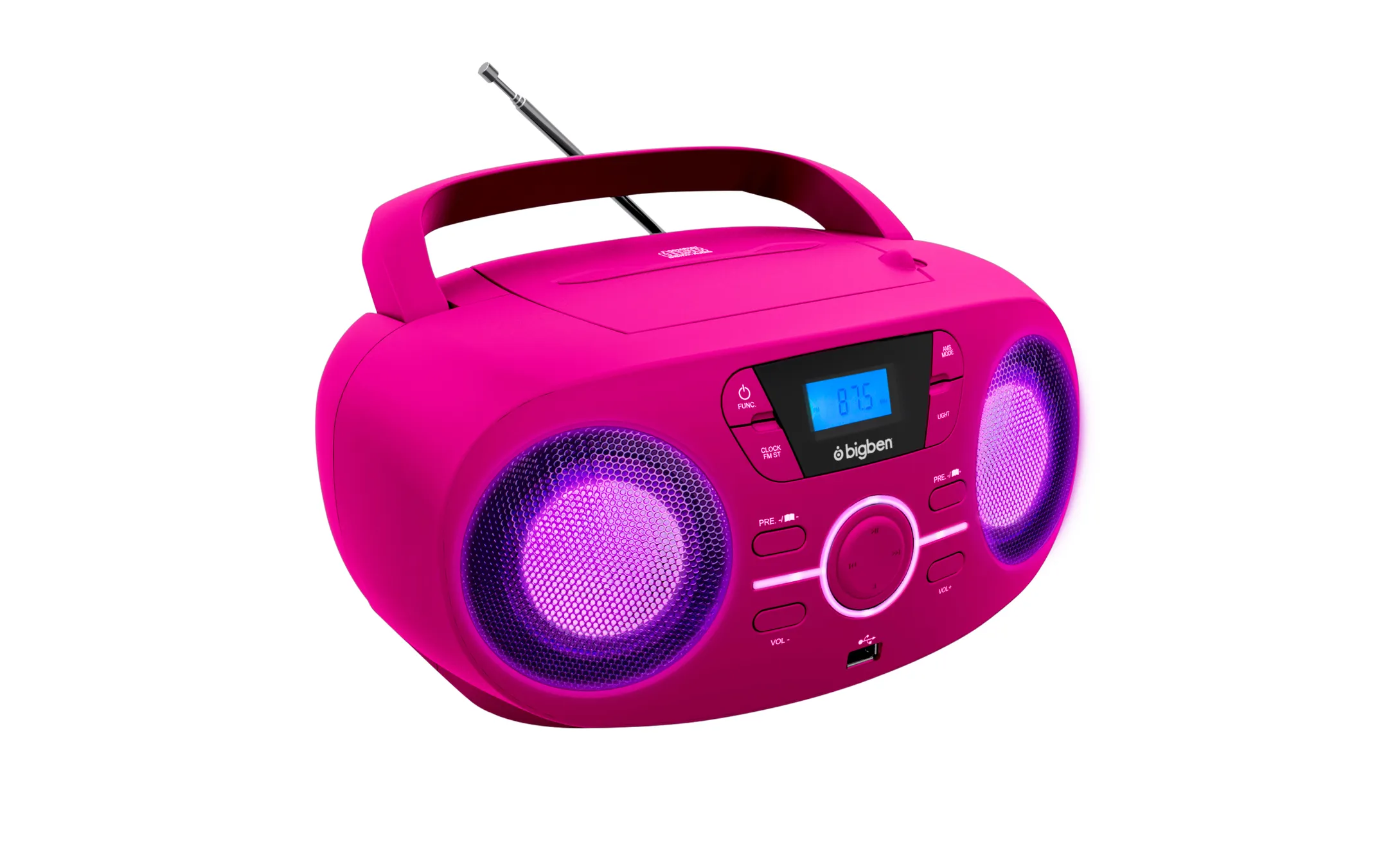 BigBen Tragbares CD-Radio CD61RUSB - Pink image