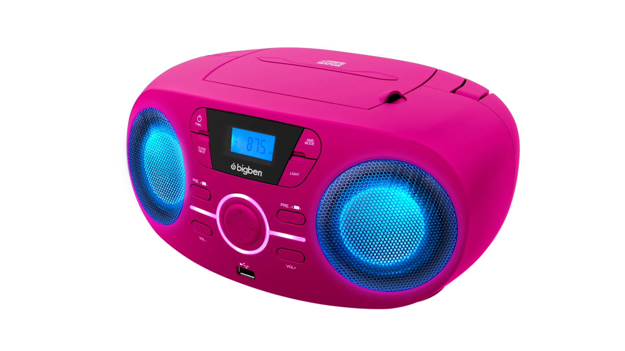 BigBen Tragbares CD-Radio CD61RUSB - Pink image