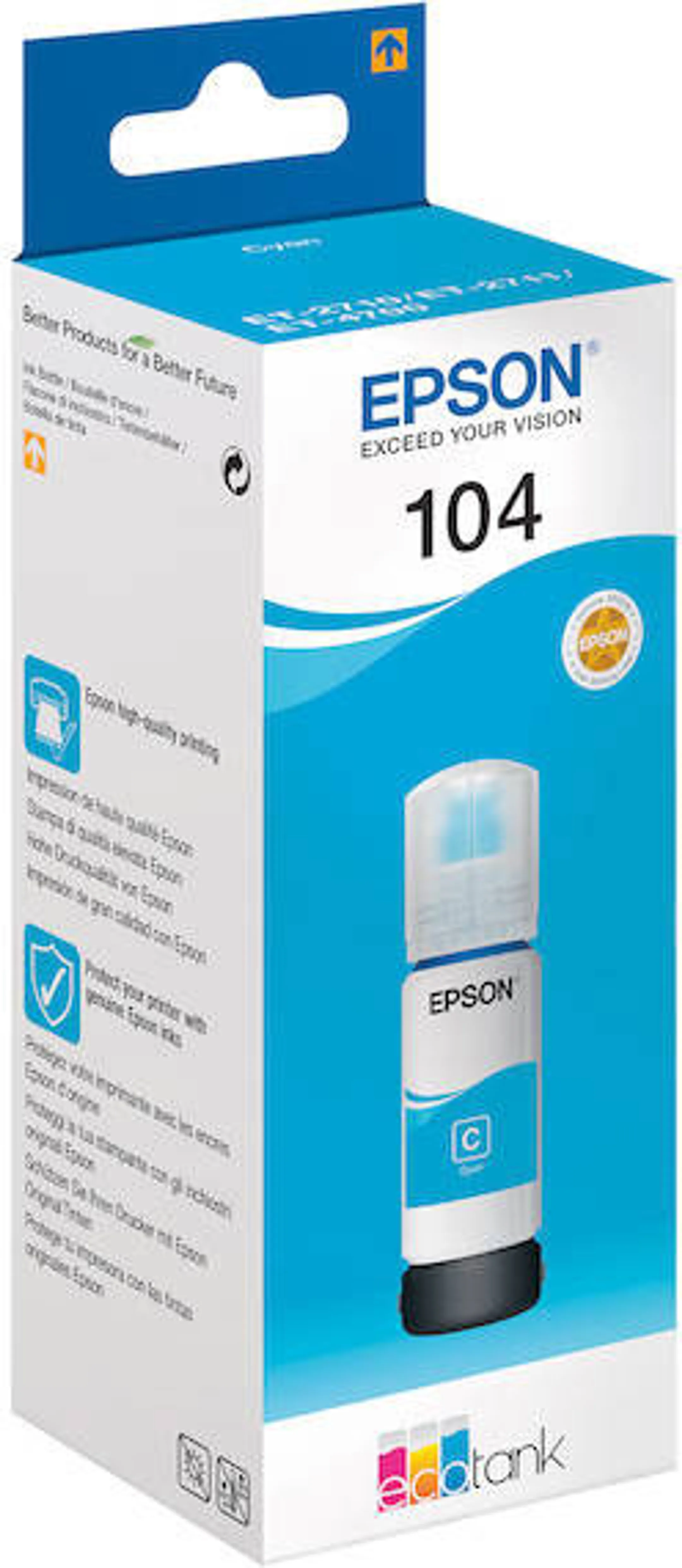 Epson EcoTank bottle 104 - 65 ml. - Cyan image