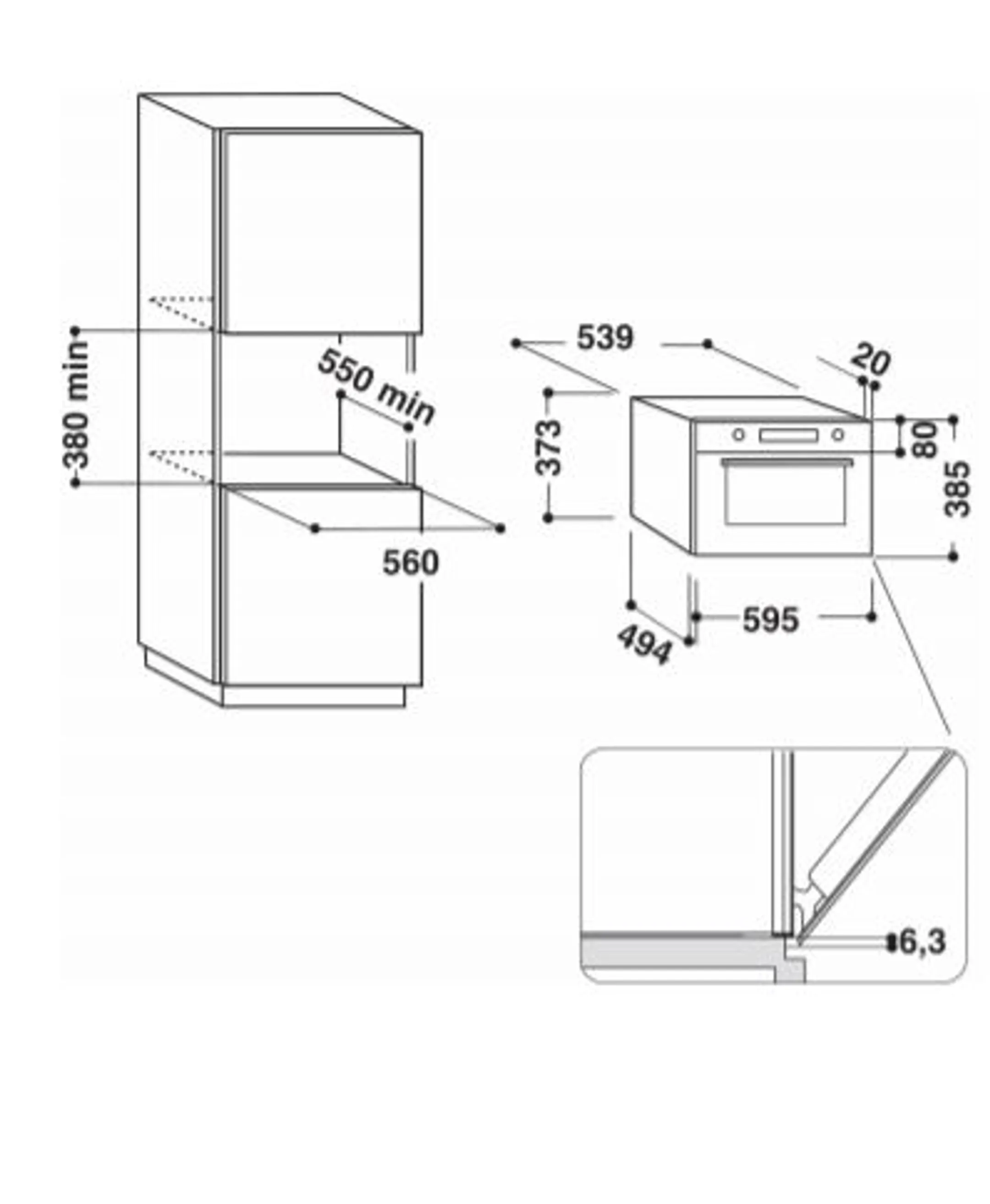 Whirlpool Micro-ondes encastrable 6Th Sense AMW 730/NB image