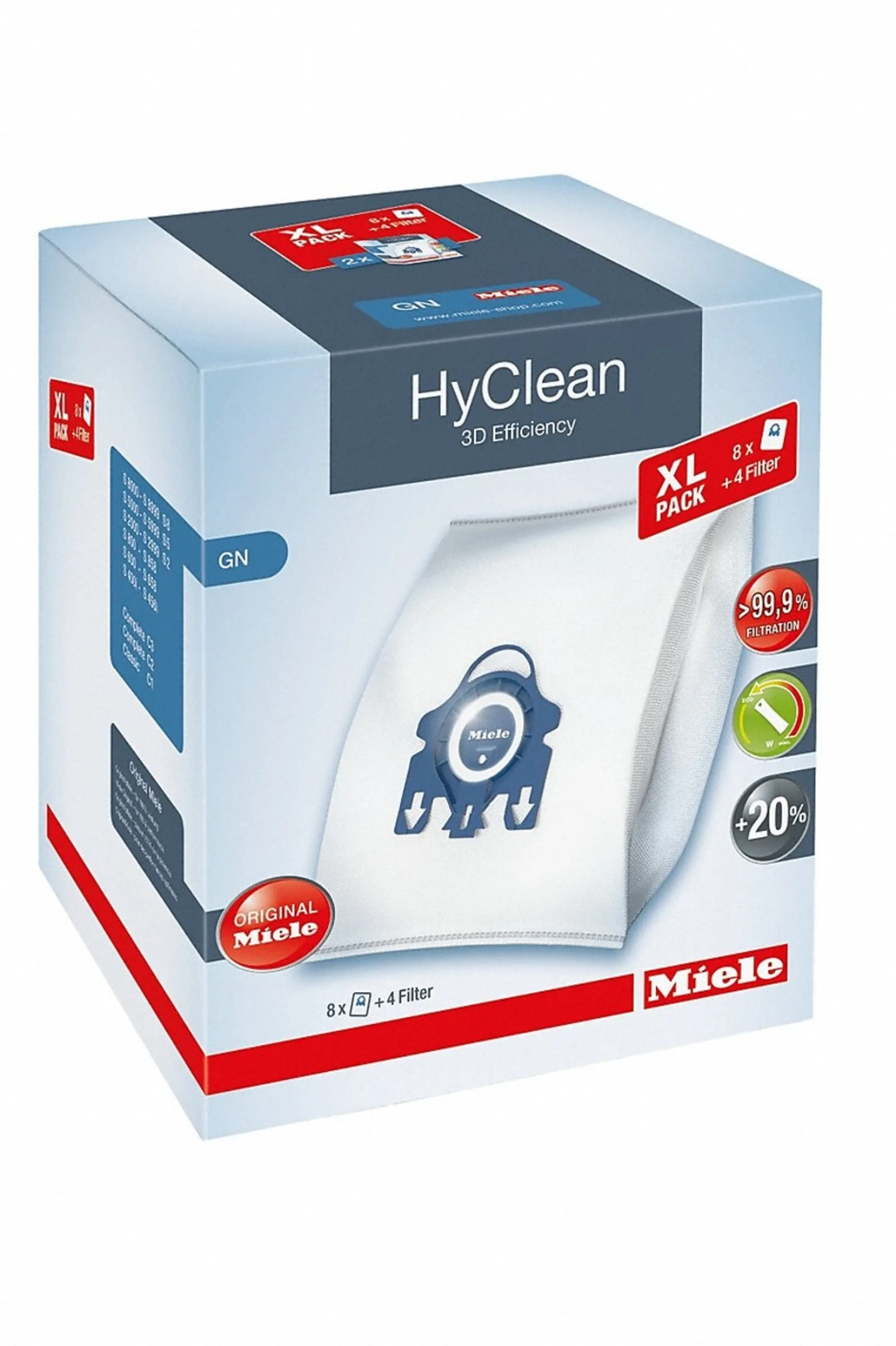 8 sacs à poussière Hyclean GN XL