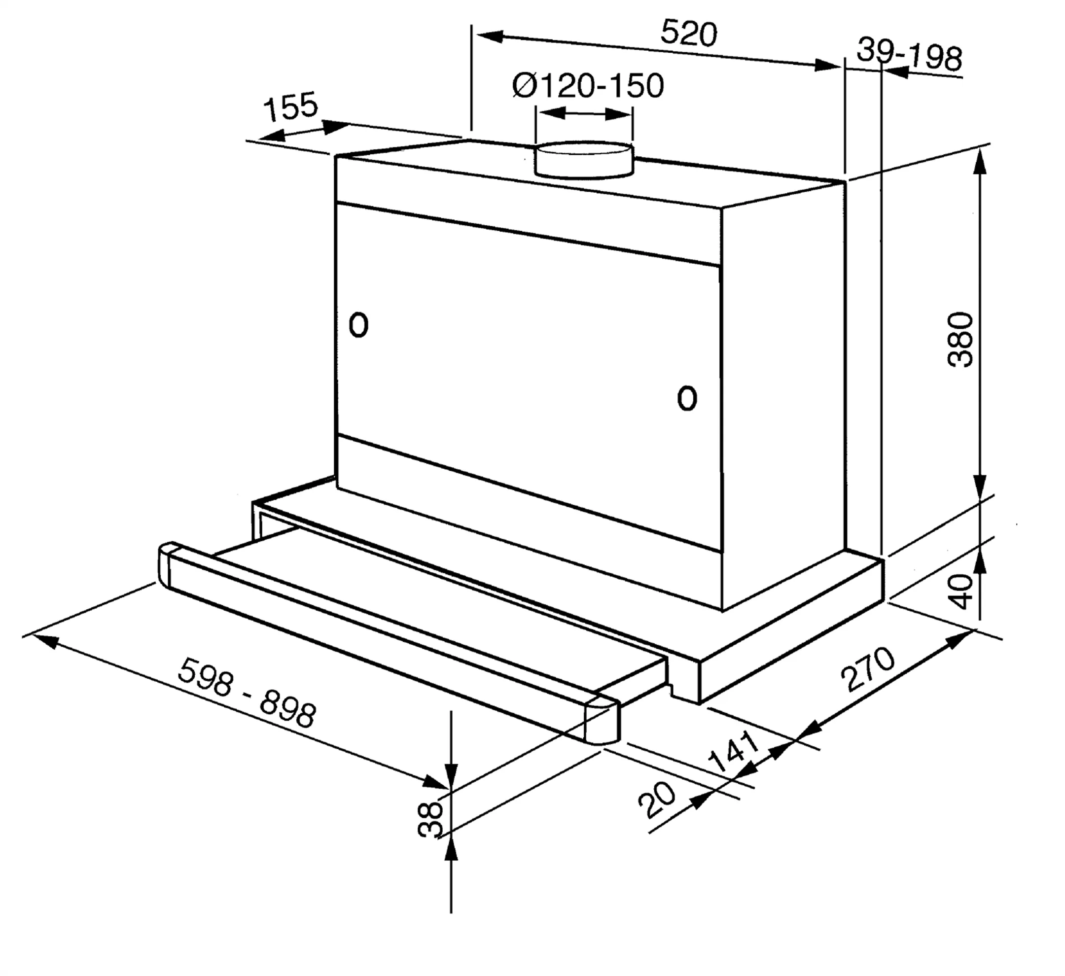 Smeg Hotte télescopique KSET9XE2 image