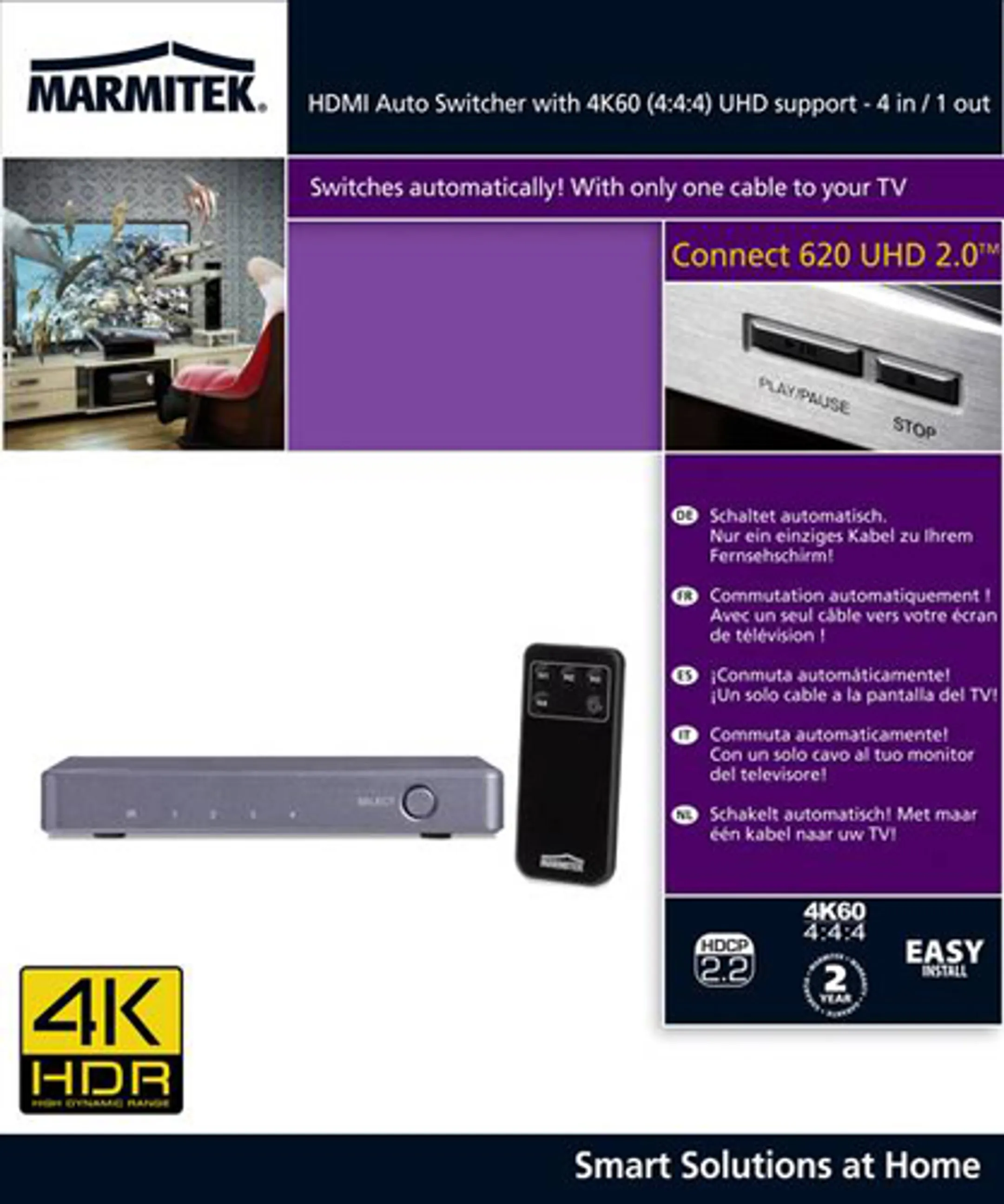 Marmitek Switch HDMI Connect 620 UHD 2.0 - 4 ports image