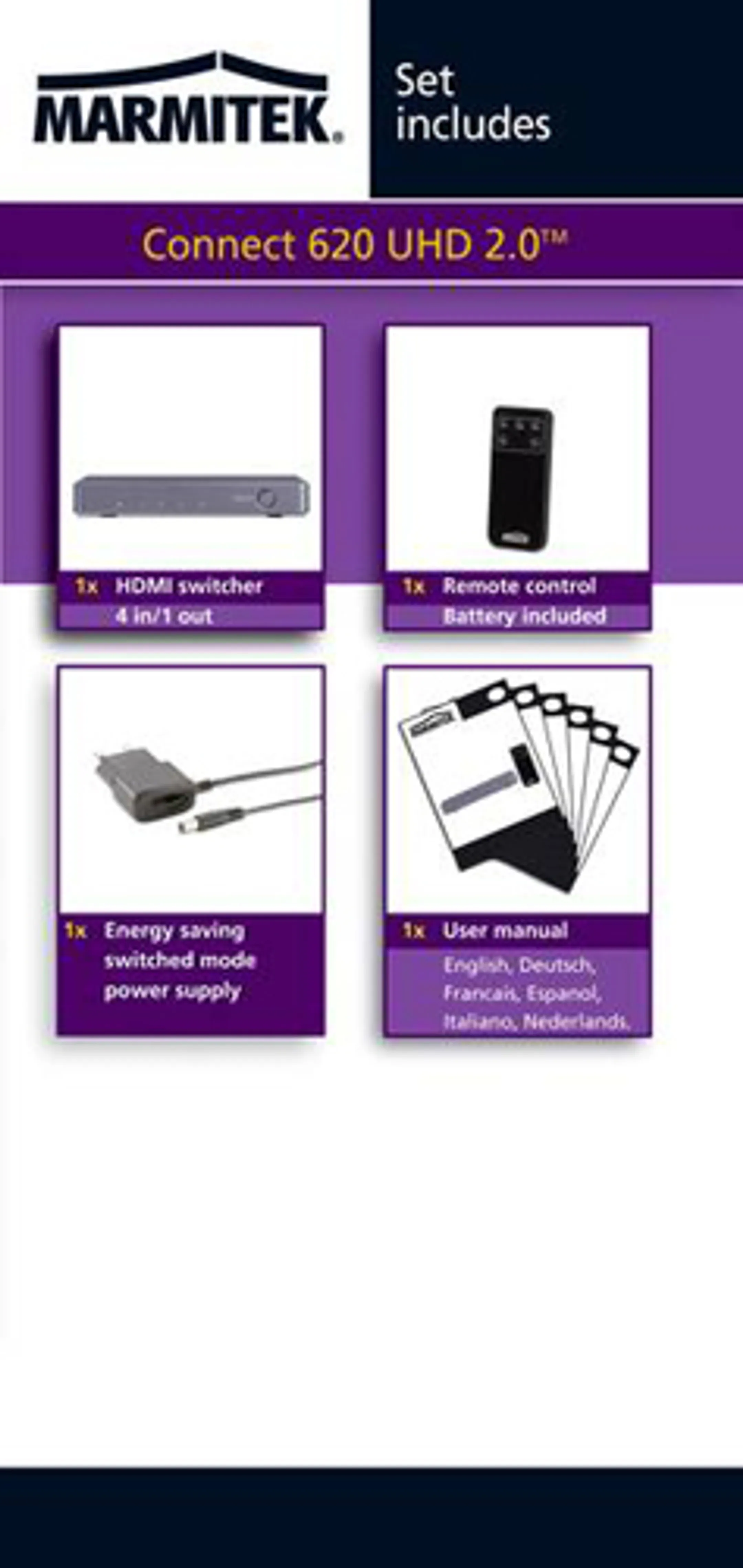 Marmitek Switch HDMI Connect 620 UHD 2.0 - 4 ports image