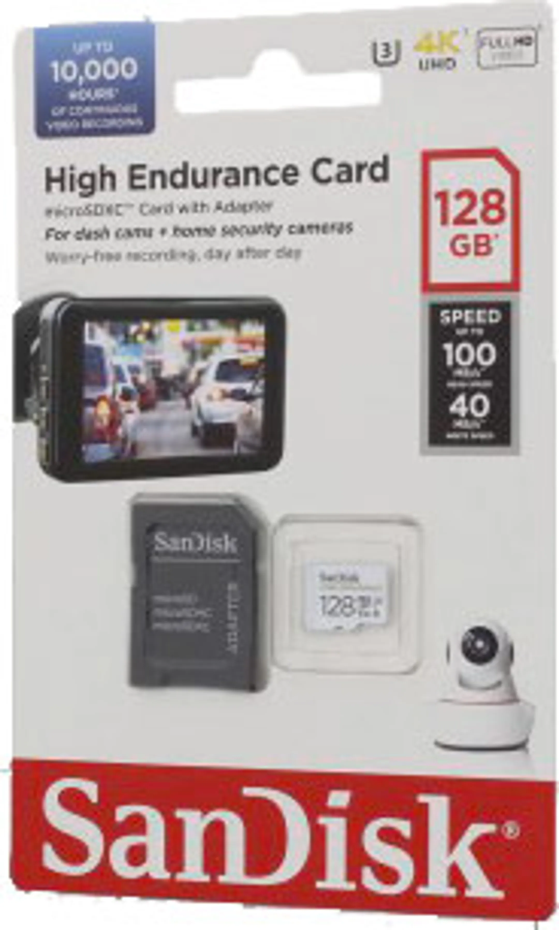 Sandisk Memory card Micro SDXC High Endurance - 128 GB - White image