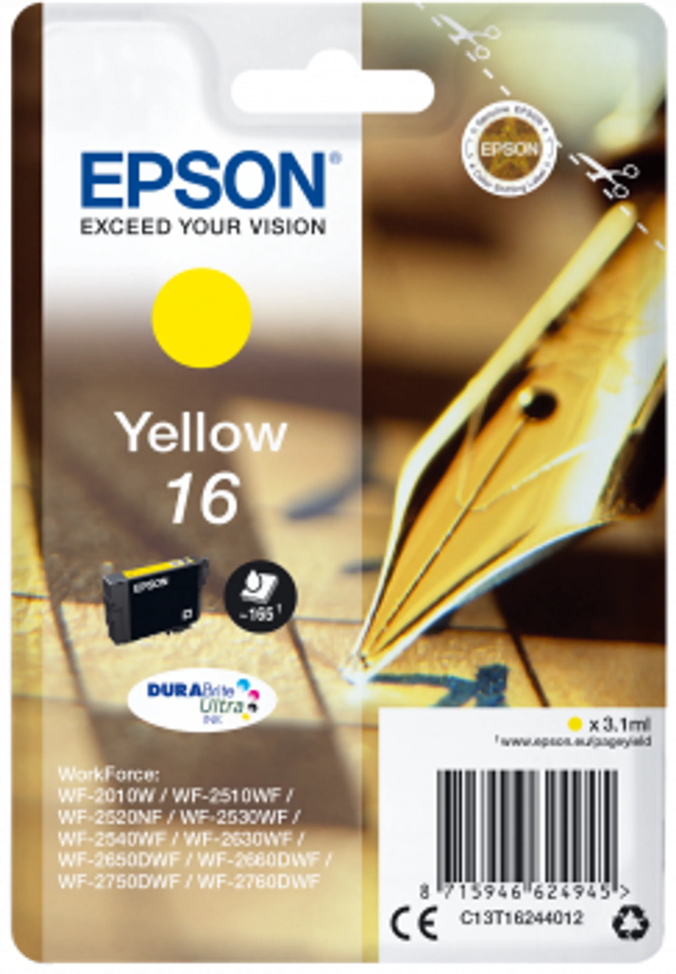 16 Jaune - Cartouche d'encre