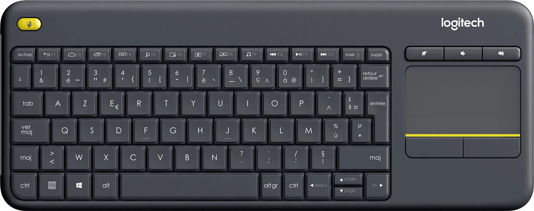 Clavier sans Fil K400 Plus - AZERTY (BE) - Noir