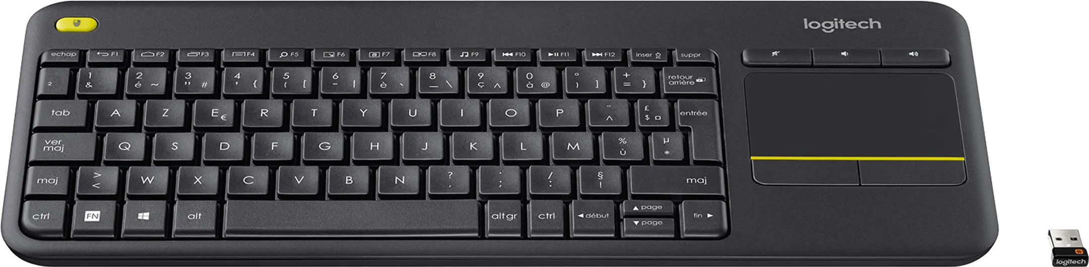Logitech Wireless Keyboard K400 Plus - AZERTY (BE) - Black image