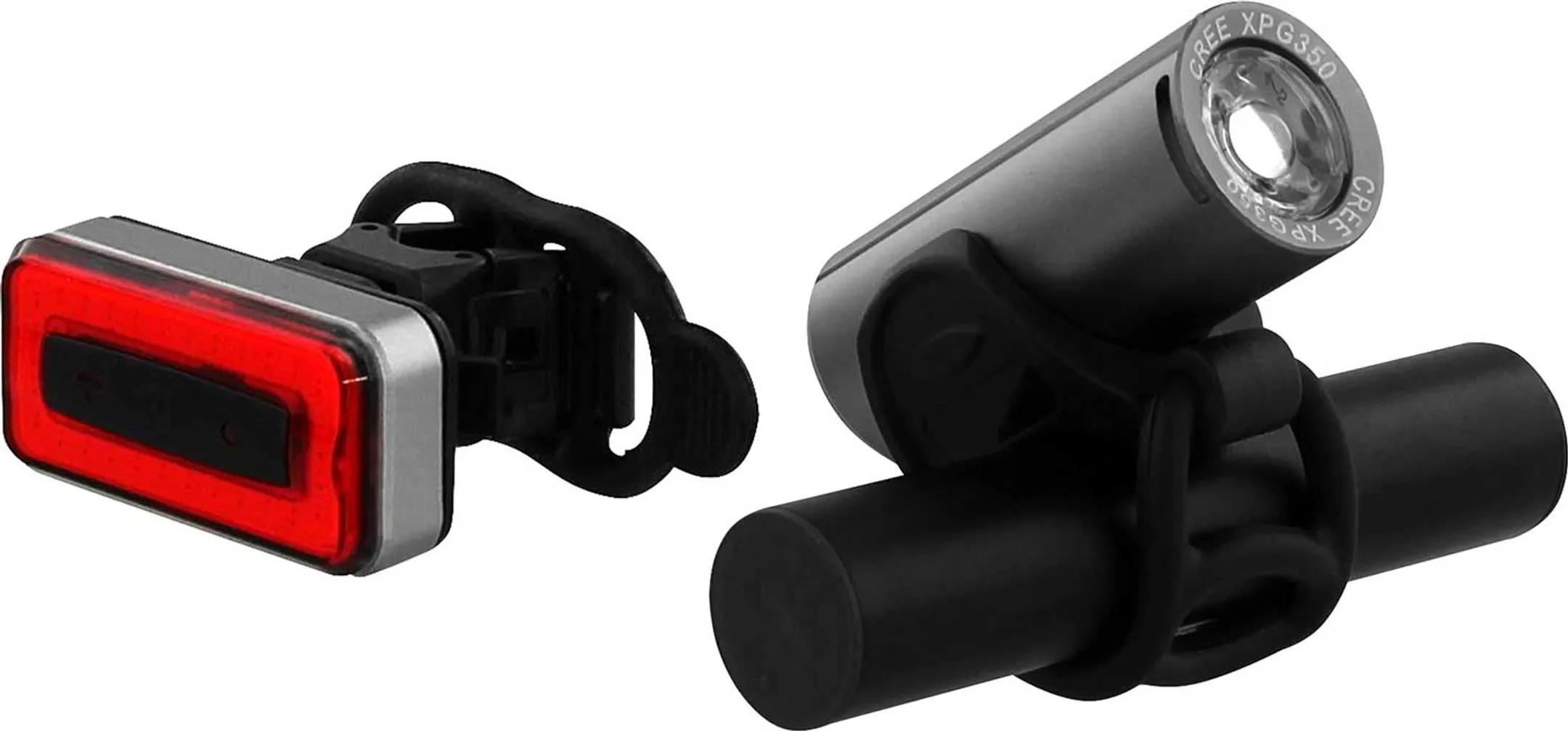 Pack 2 lumières vélo LED Nachladenable - Weiß et rouge