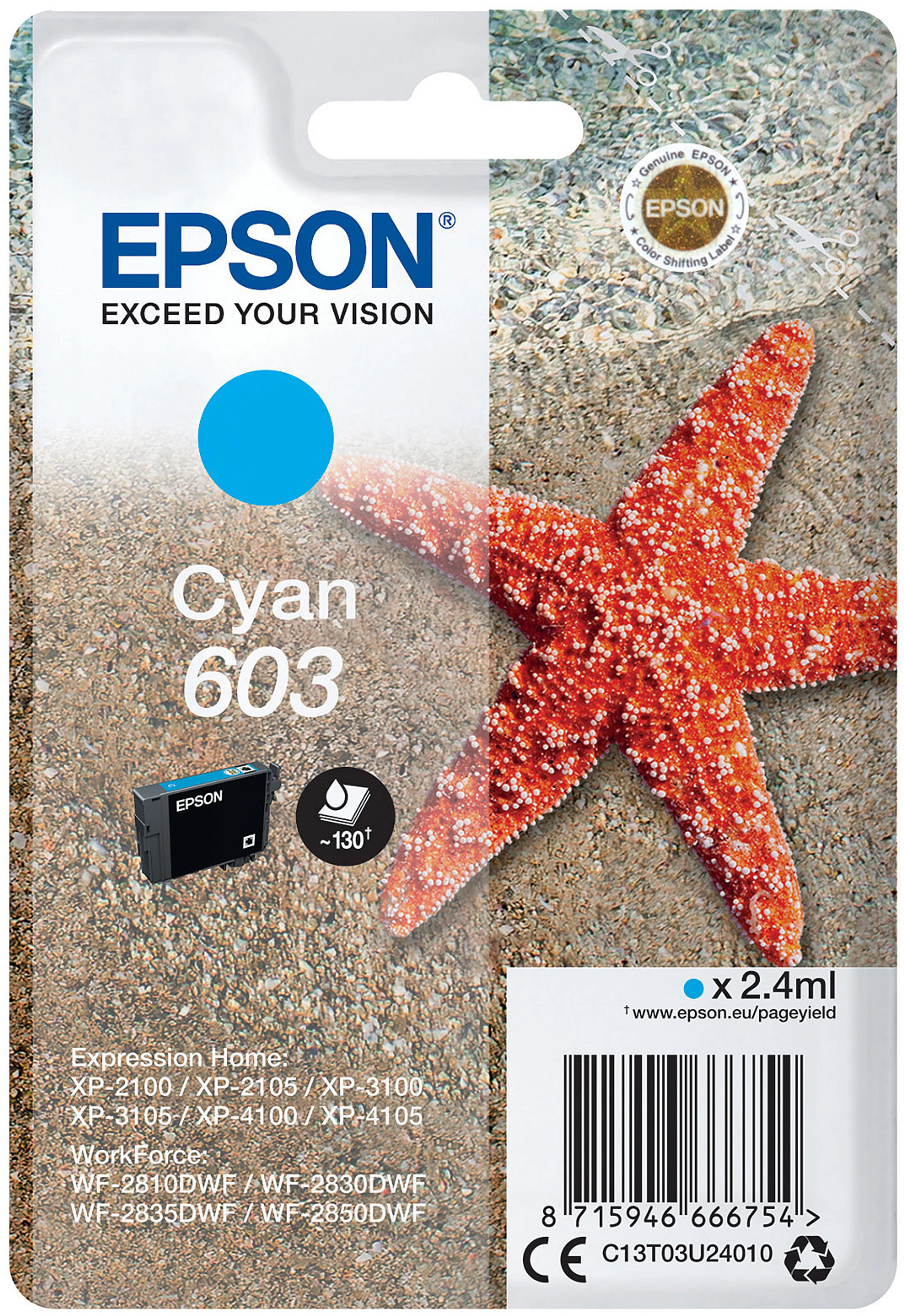 603 Cyan - Cartouche d'encre