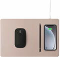 POUT Tapis de souris avec rechargement sans fil rapide pour smartphone HANDS3 Pro Crème