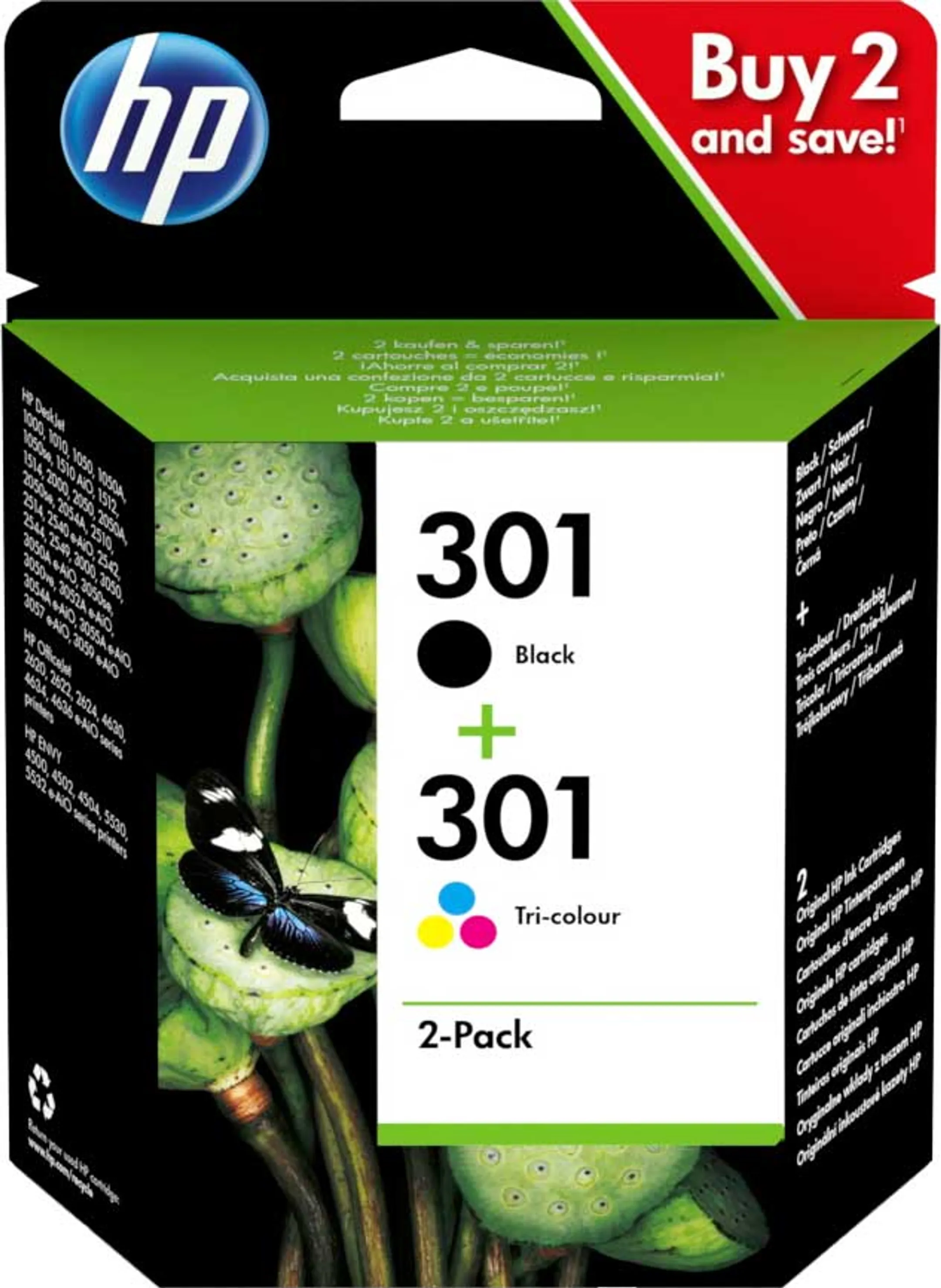 HP Cartouche d'encre - 301 - Noir + Couleur  image