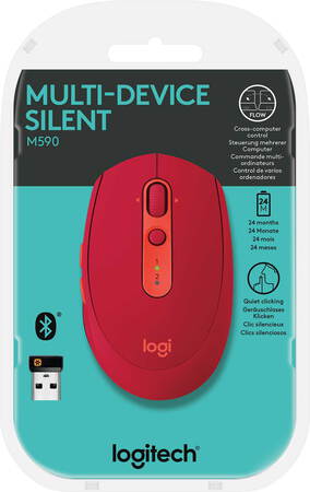 Logitech M590 Silent souris sans fil Rubis