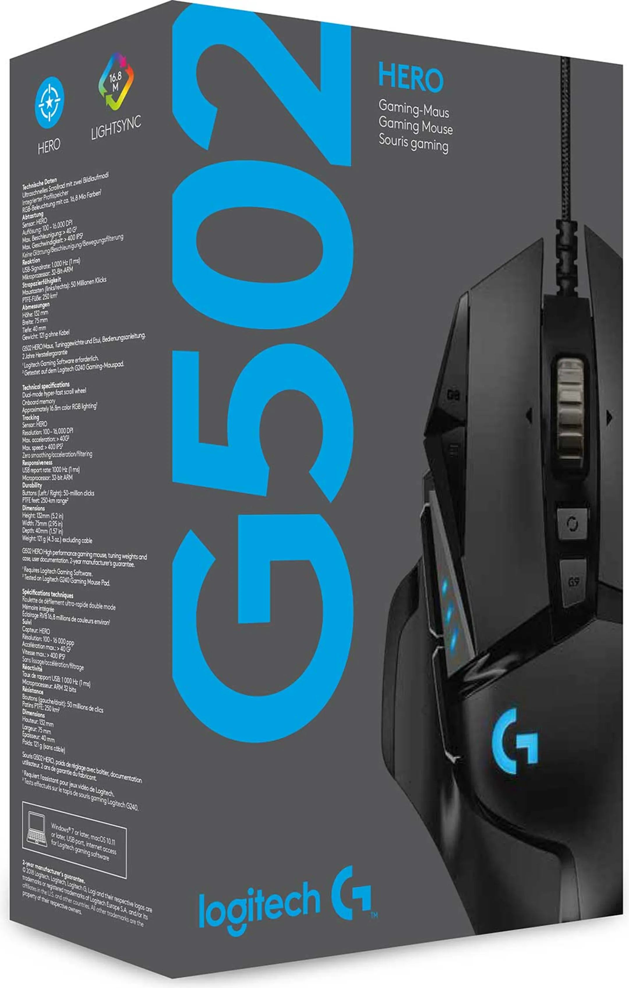 Logitech G Gamig Mouse G502 Hero - Black image