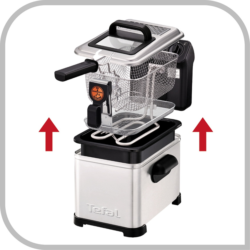 Friteuse Tefal Filtra Pro Inox 2300W - Minuterie, Clean Oil System, Capacité 3L, Panier 1.2kg