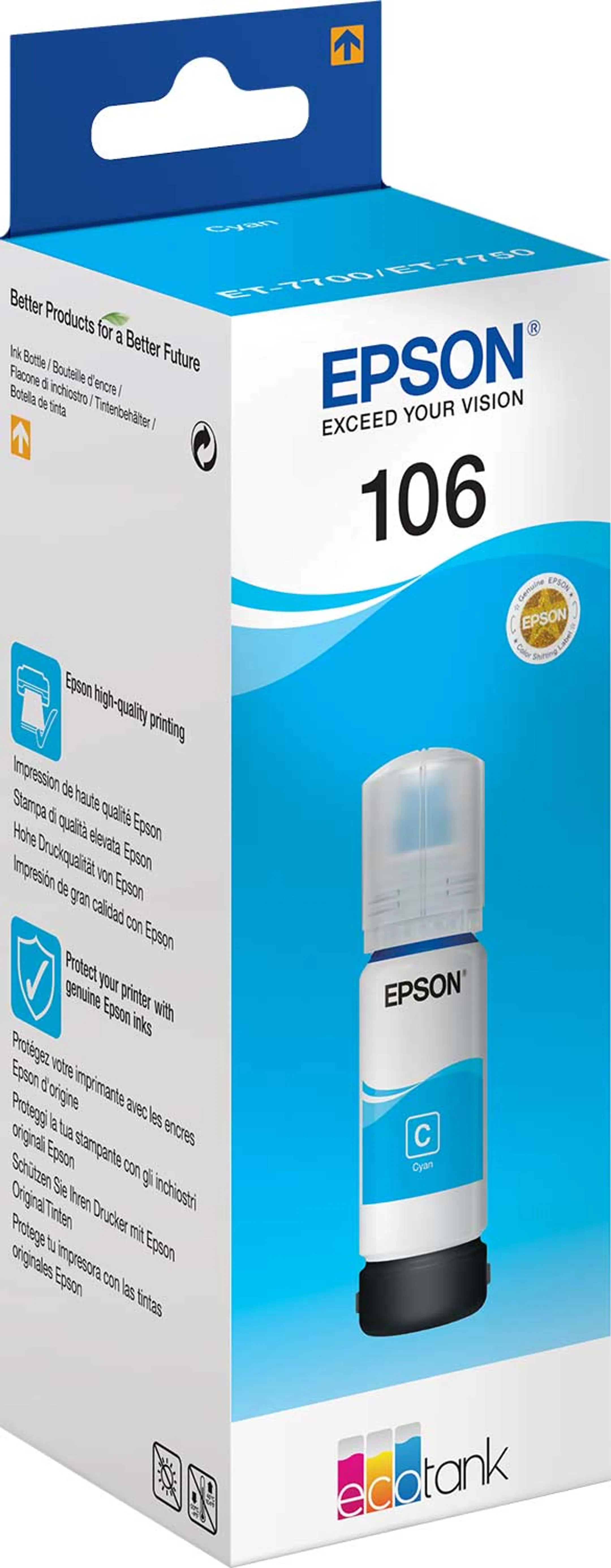 Epson ink bottle 106 EcoTank Cyan - 70 ml. image