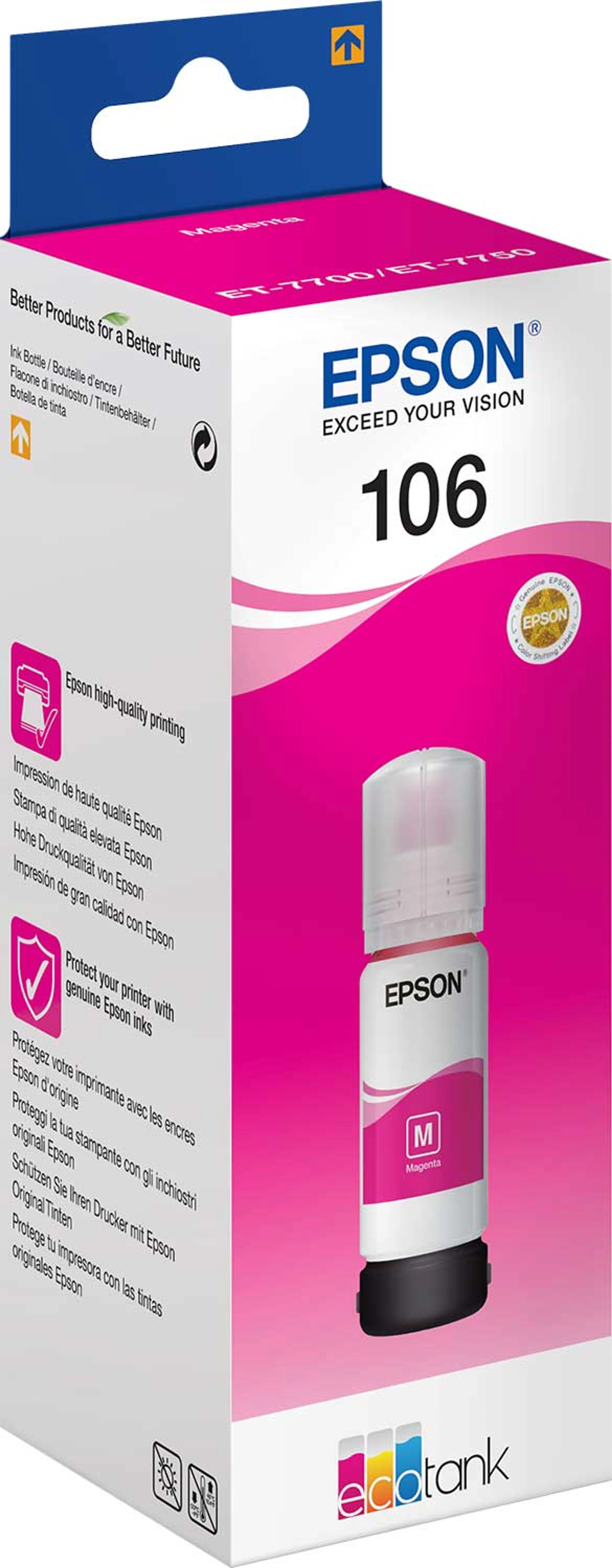 Epson ink bottle 106 EcoTank Magenta - 70 ml. image