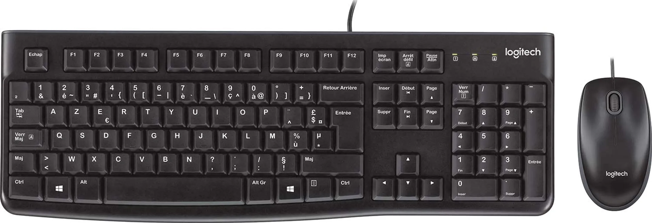 Clavier + Souris MK120 - AZERTY (BE) - Noir