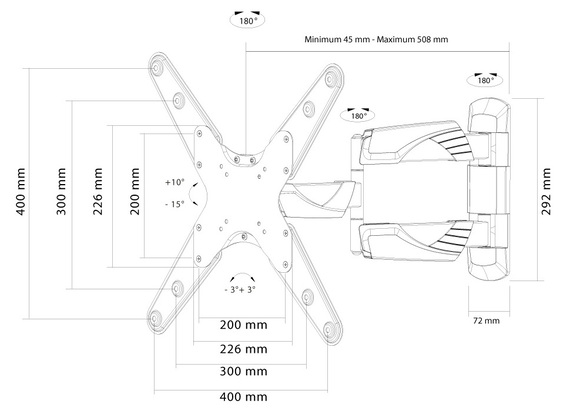 Newstar Support mural NM-W440BLACK