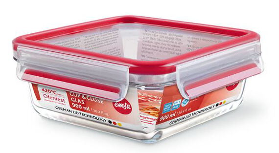 Emsa Boîte de conservation en verre hermétique 0,9L EMS513919 