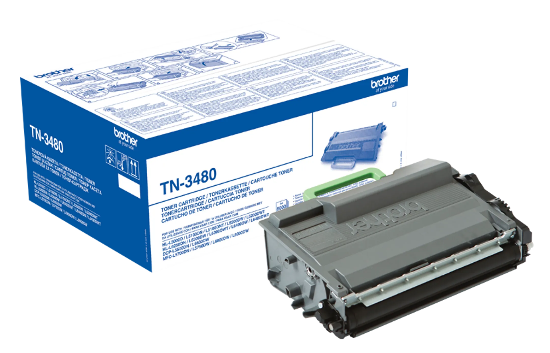 Toner original Brother TN-3480 Noir (2 Unités) main image 1