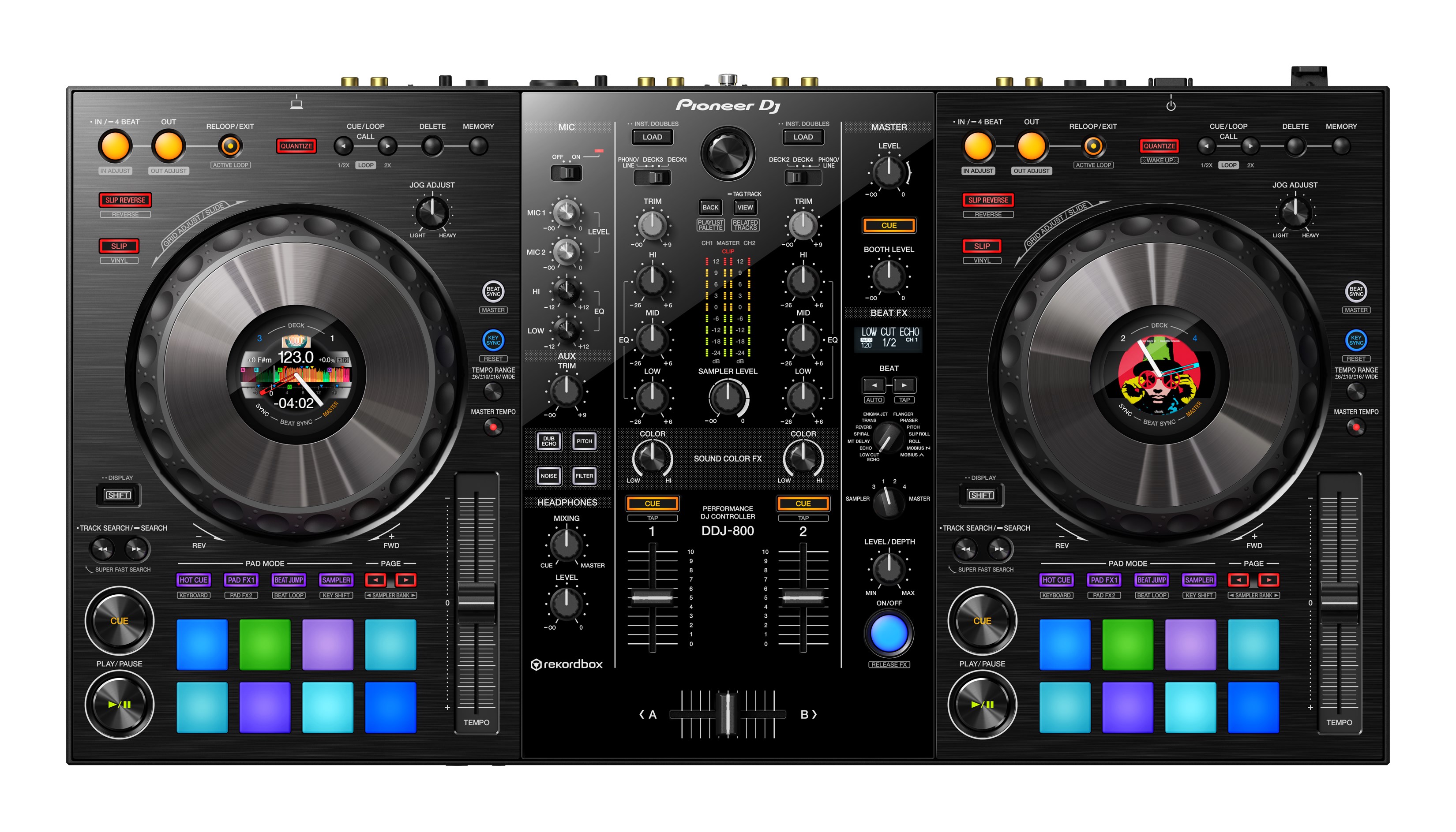 PIONEER DJ DDJ-800 Tragbarer 2-Kanal-DJ-Controller für rekordboX