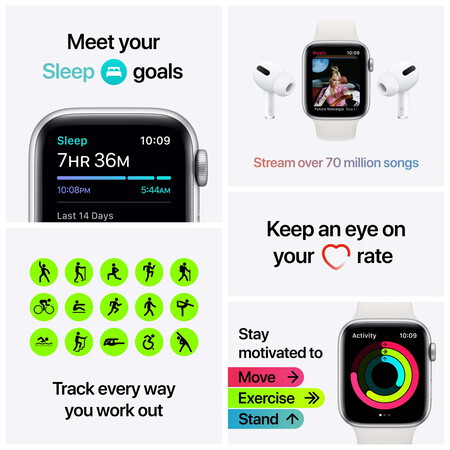 Apple Watch SE Nike - Sideral Gray/Anthracite Black 44mm